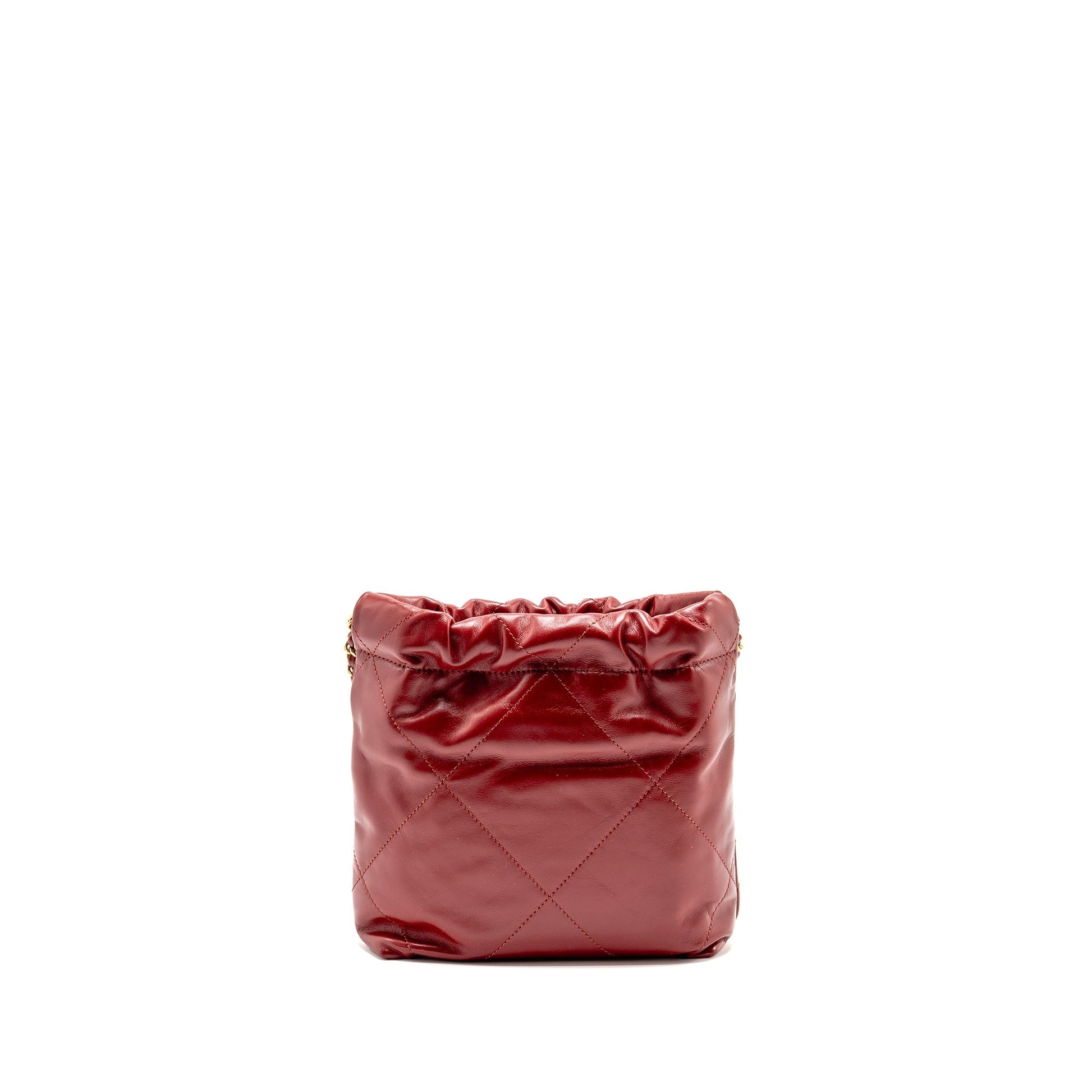Chanel 22 Shiny Calfskin GHW Microchip Red Mini Bag