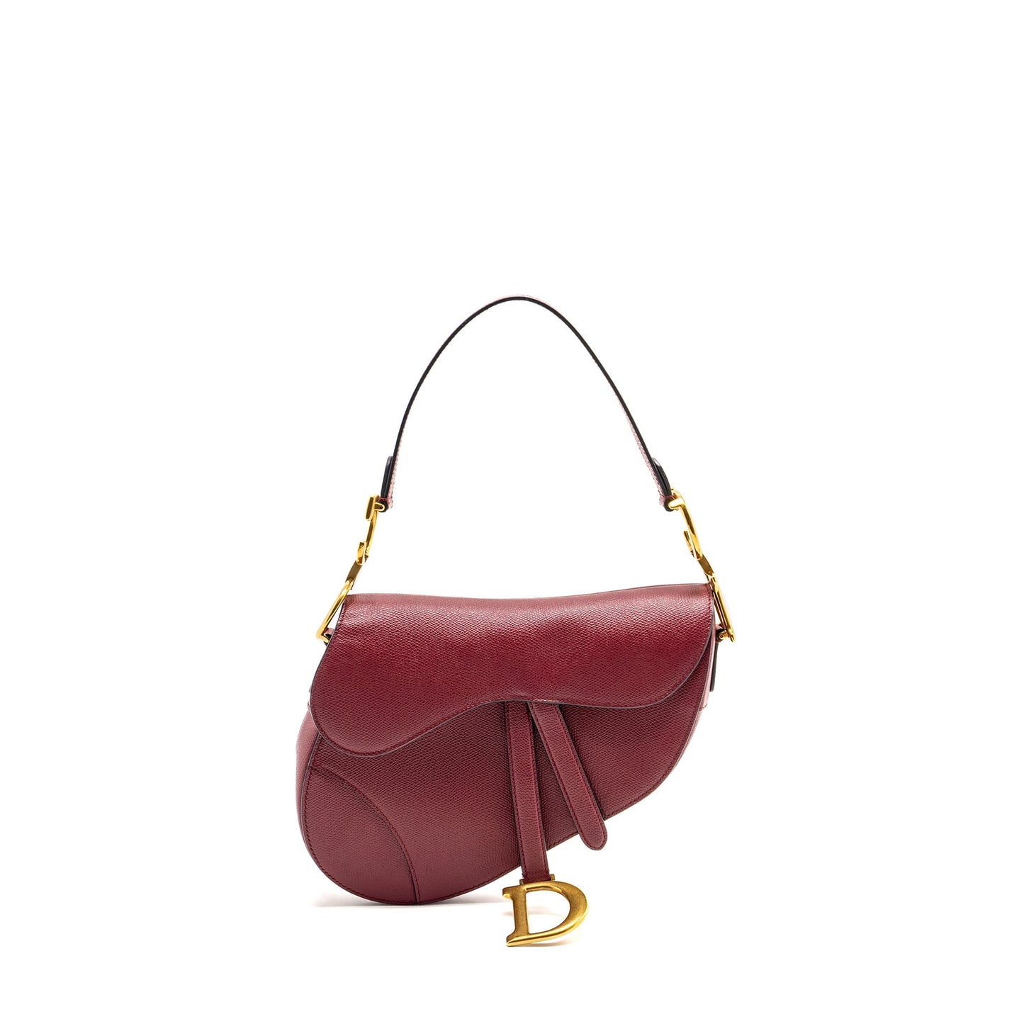 Dior Saddle Purse Calfskin Handbag Red Medium Travel Bag