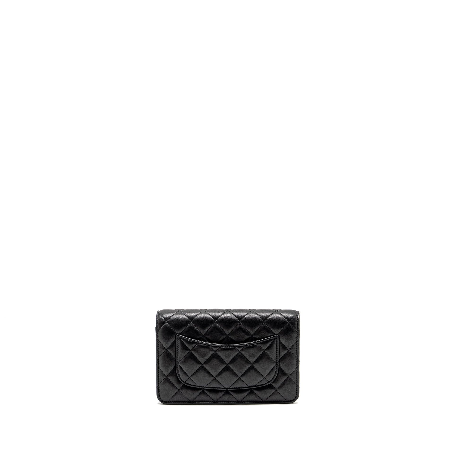 Chanel Pearl Crush On Lambskin GHW Microchip Black Wallet Case Microchip 14