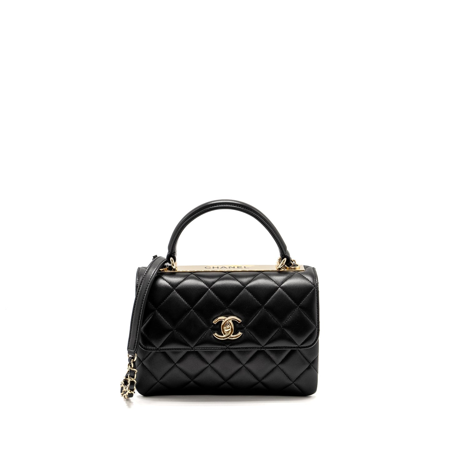 Chanel Top Handle Trendy CC Flap Lambskin Black Shoulder Bag Lghw 2