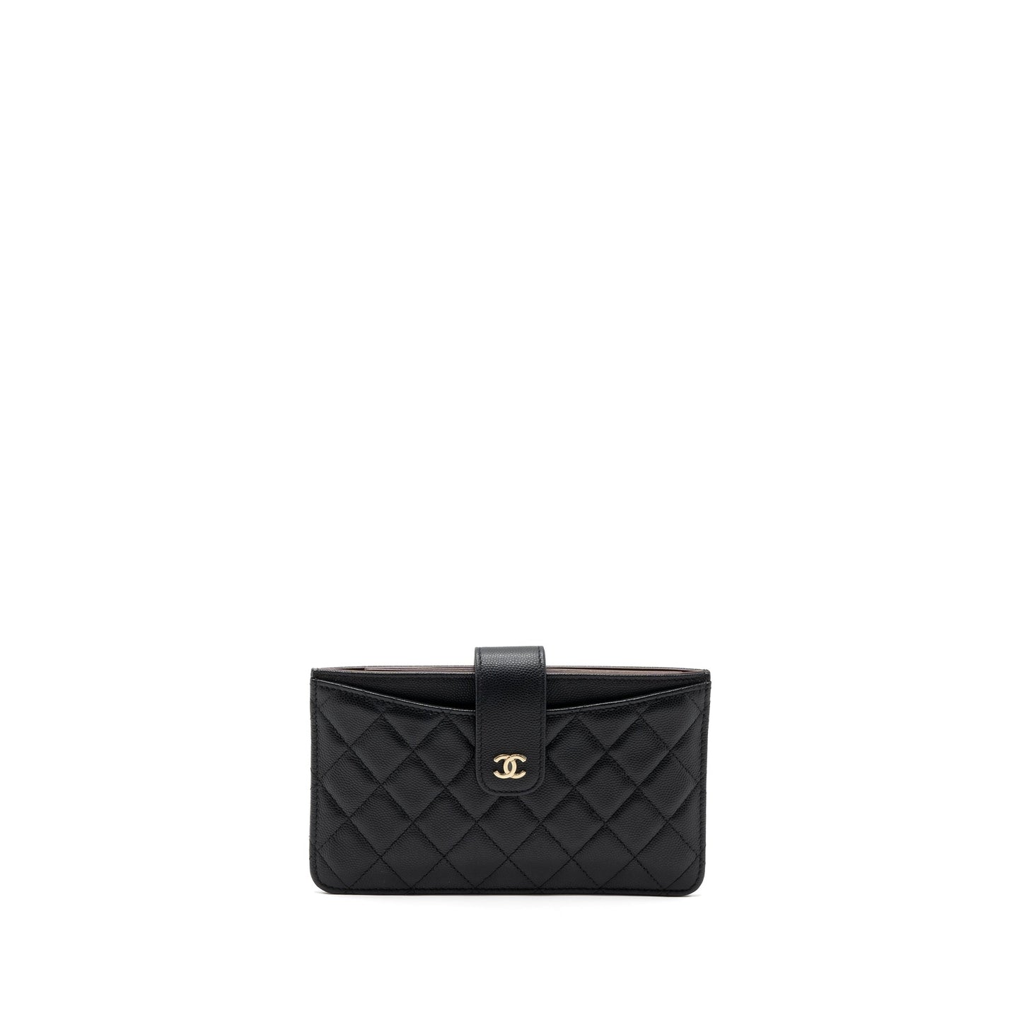 Chanel Caviar LGHW Black Wallet Case