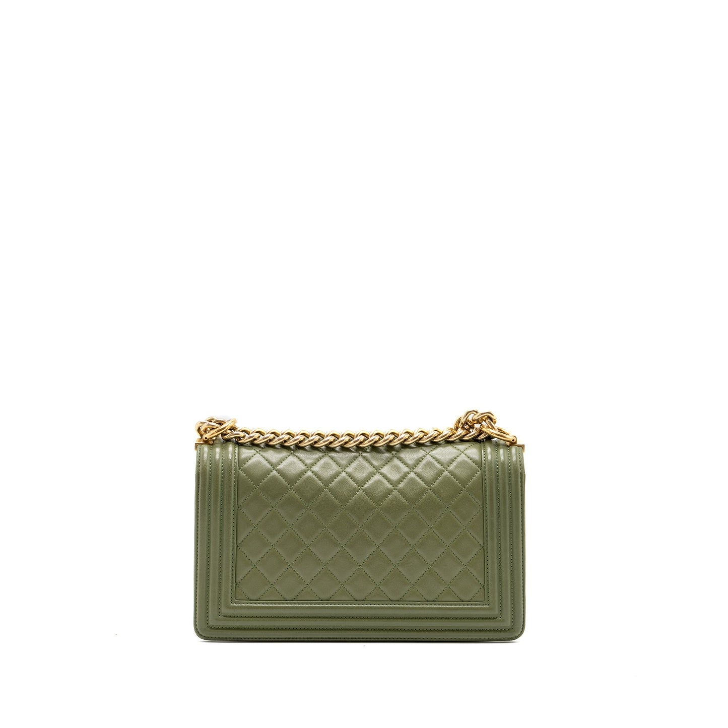 Chanel boy lambskin GHW Black Green Handbag