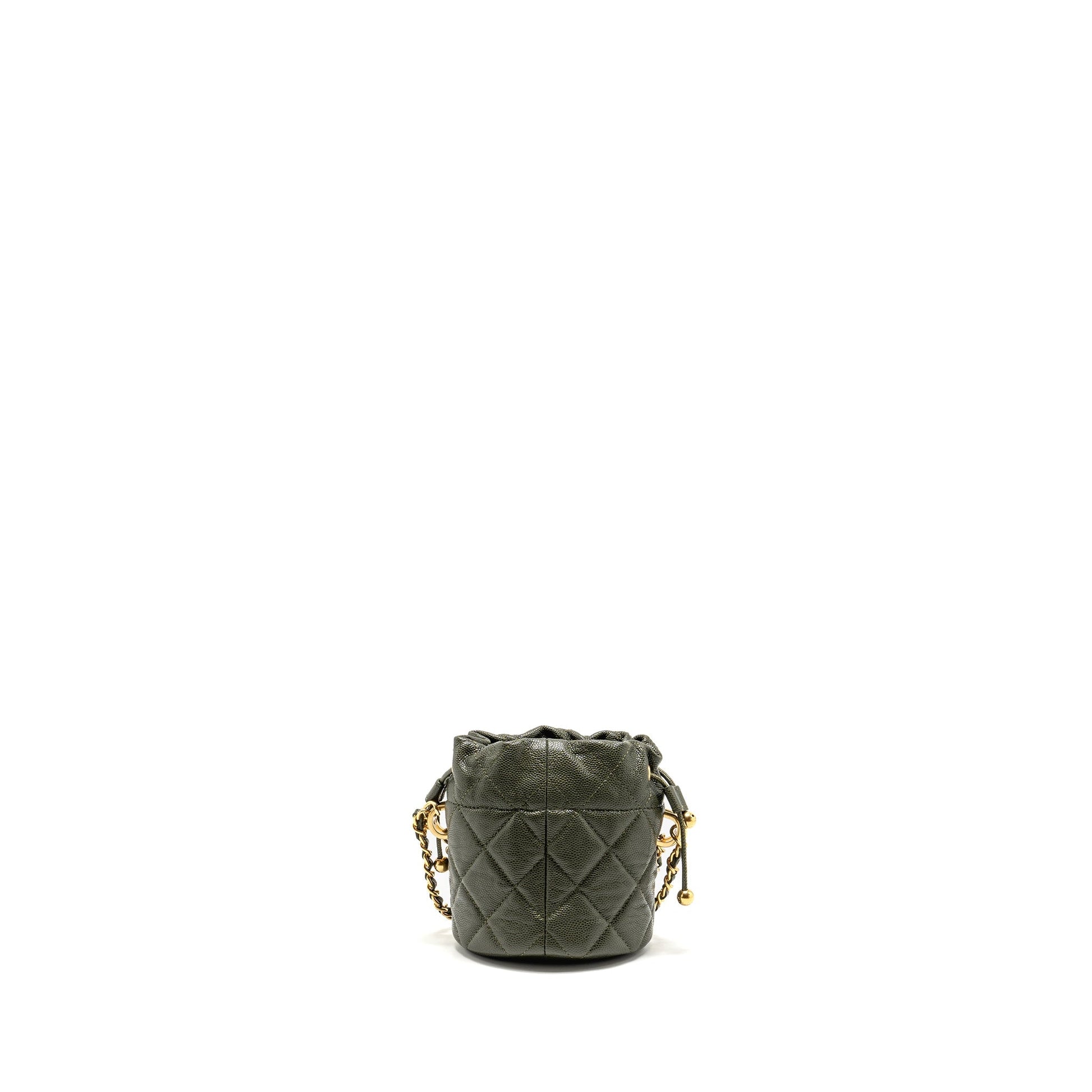 Chanel Bucket caviar dark GHW microchip Green Bucket Bag