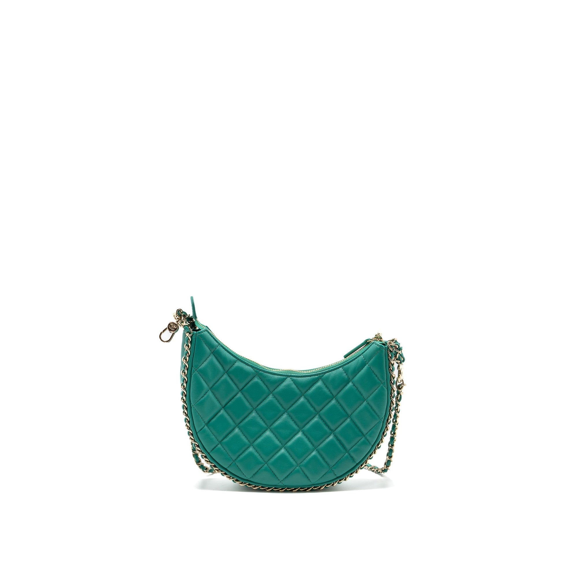 Chanel Moon Hobo Lambskin LGHW microchip Green Small Shoulder Bag