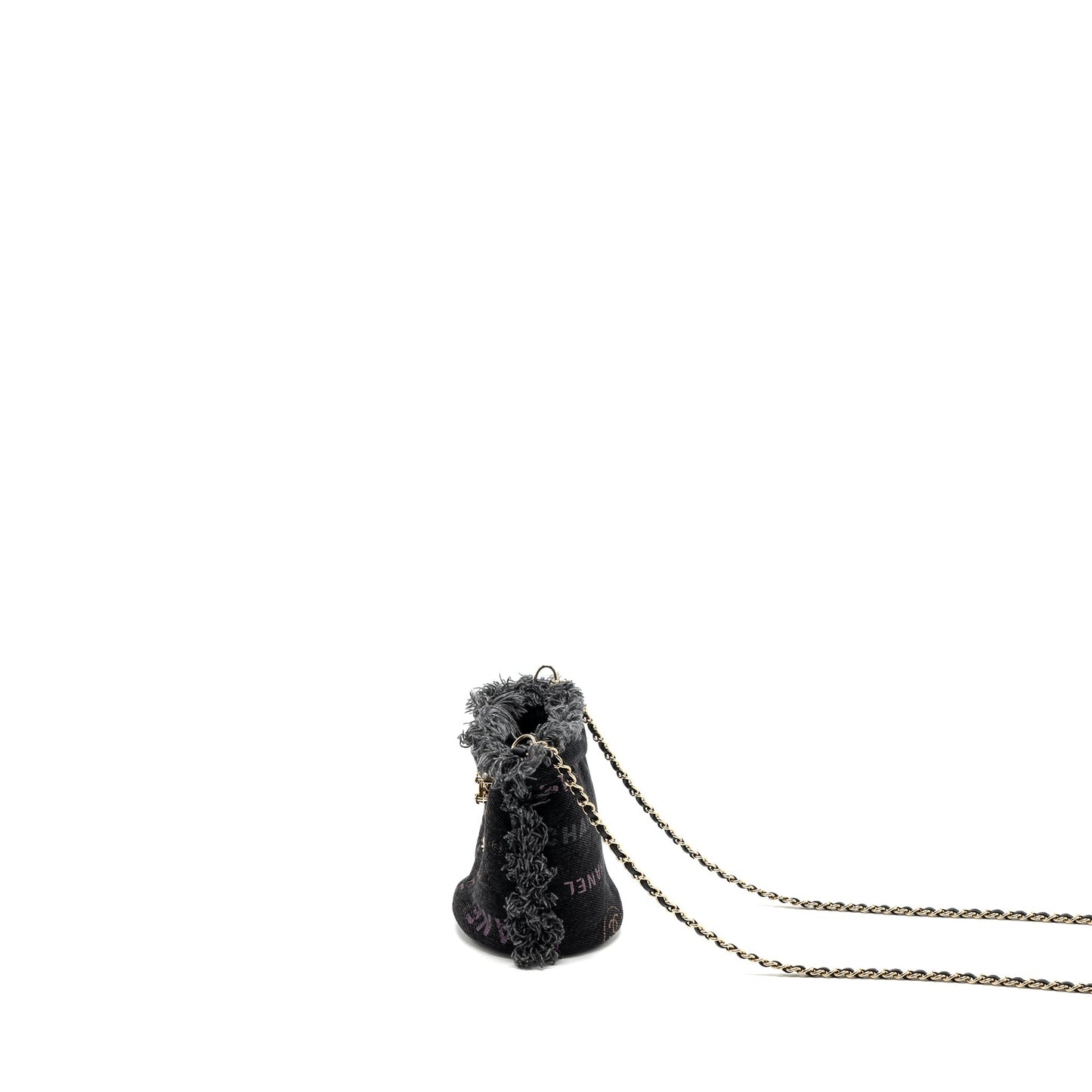 Chanel Super Bucket Denim LGHW Black Bucket Bag