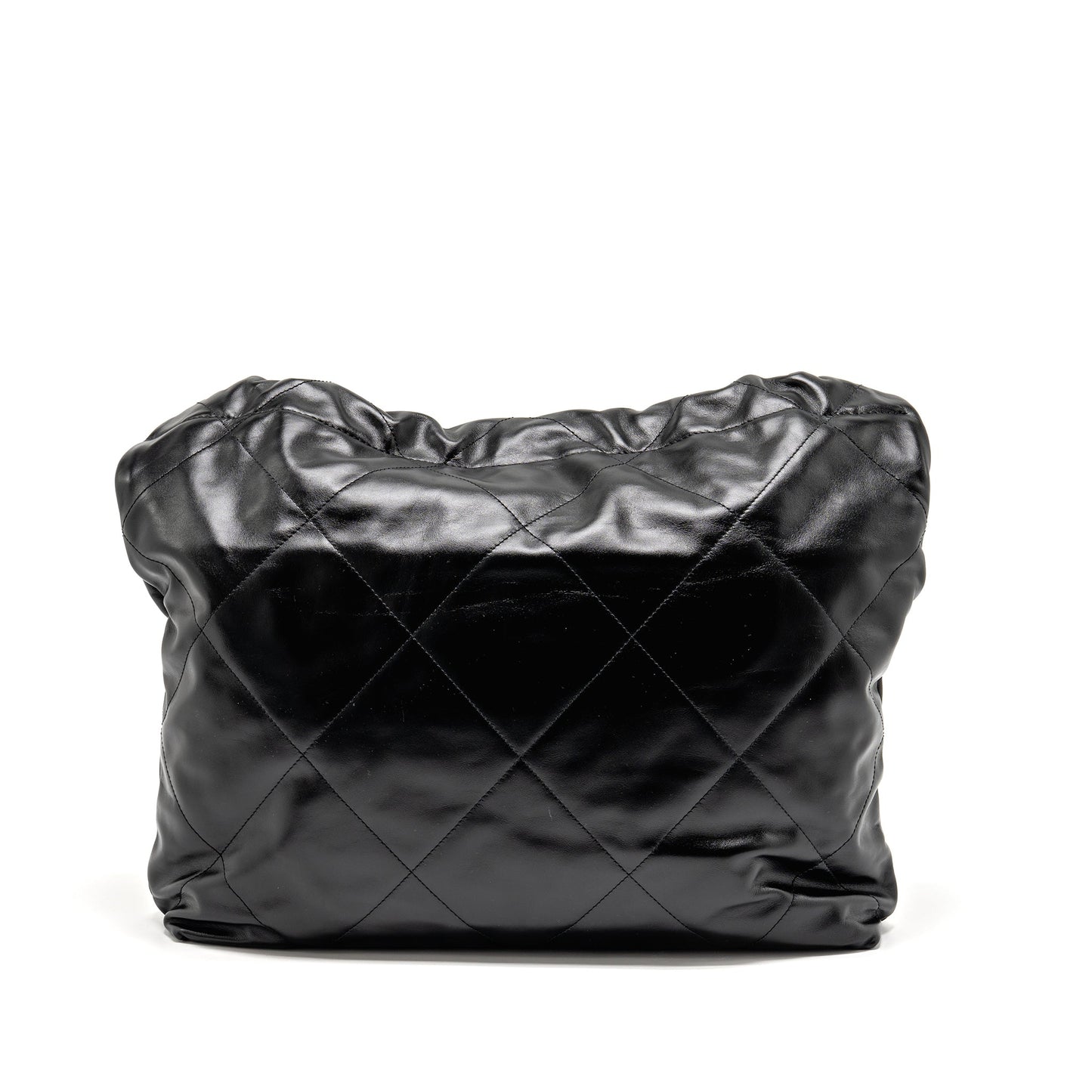 Chanel 22 Letter Shiny Calfskin GHW microchip Black Gold Handbag 22 Black