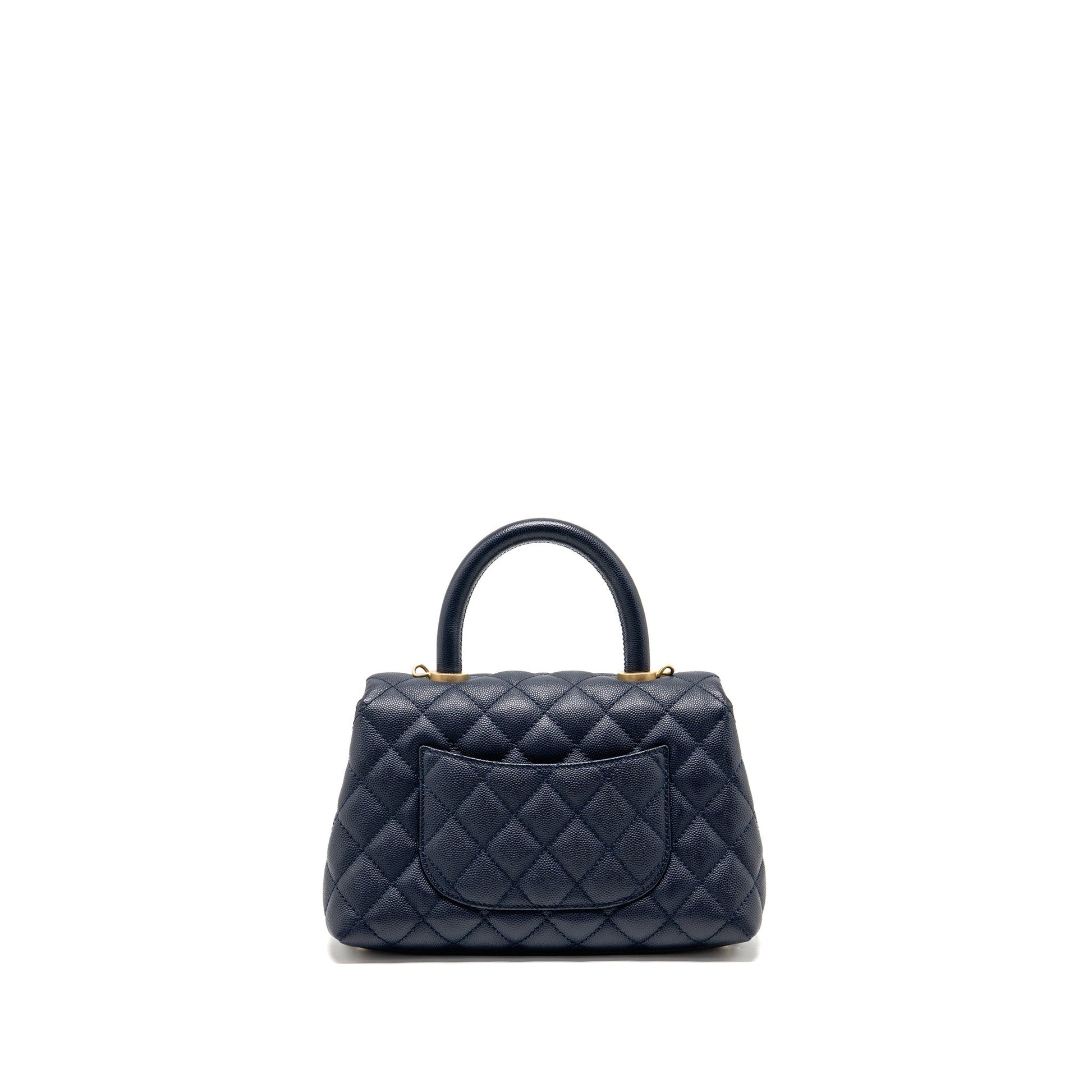 Chanel Coco Handle Caviar Navy GHW Small Handbag