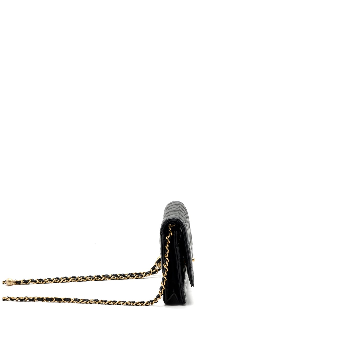 Chanel Pearl Crush On Lambskin GHW microchip Black Wallet Case Microchip 10