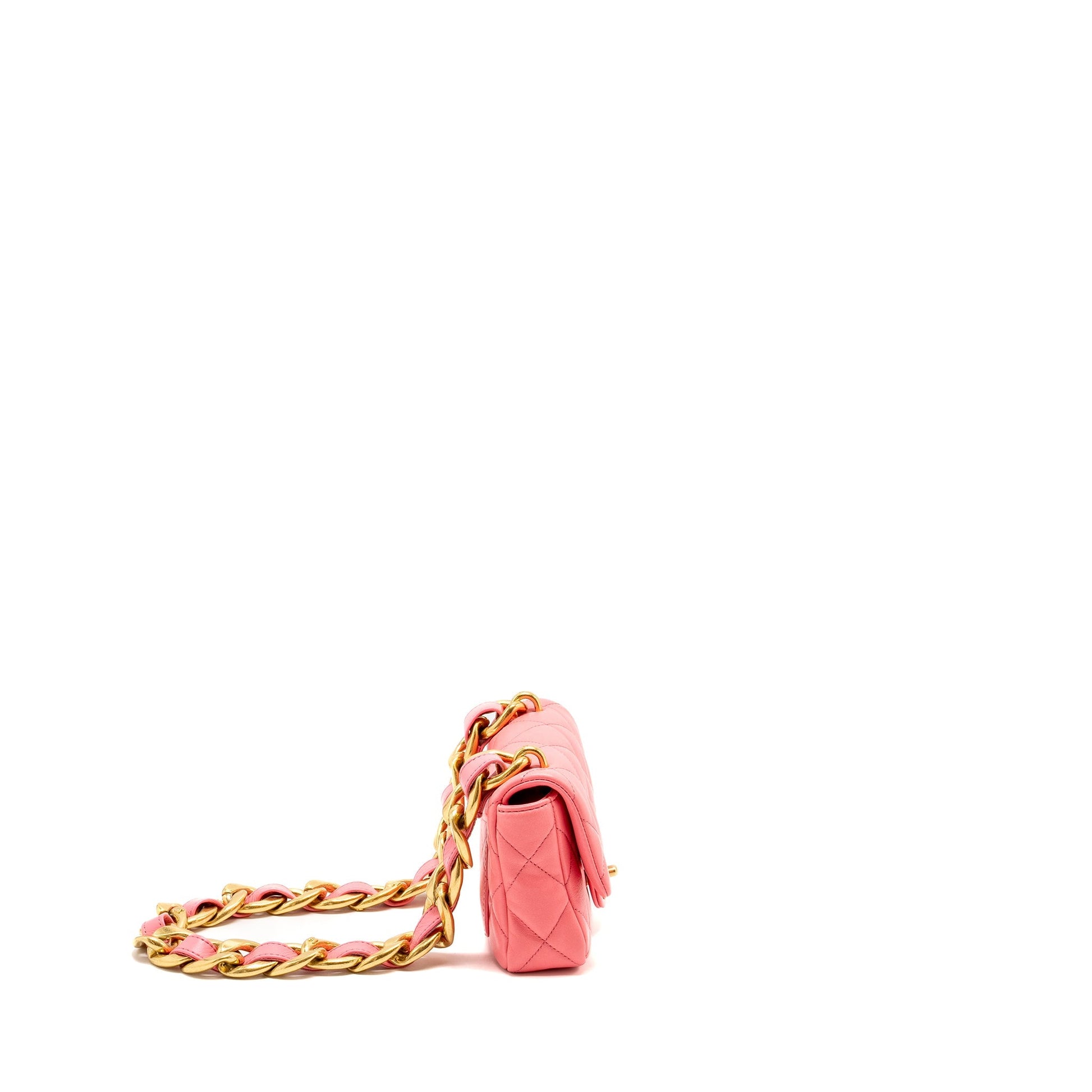 Chanel Funky Town Flap Lambskin GHW Microchip Pink Shoulder Bag