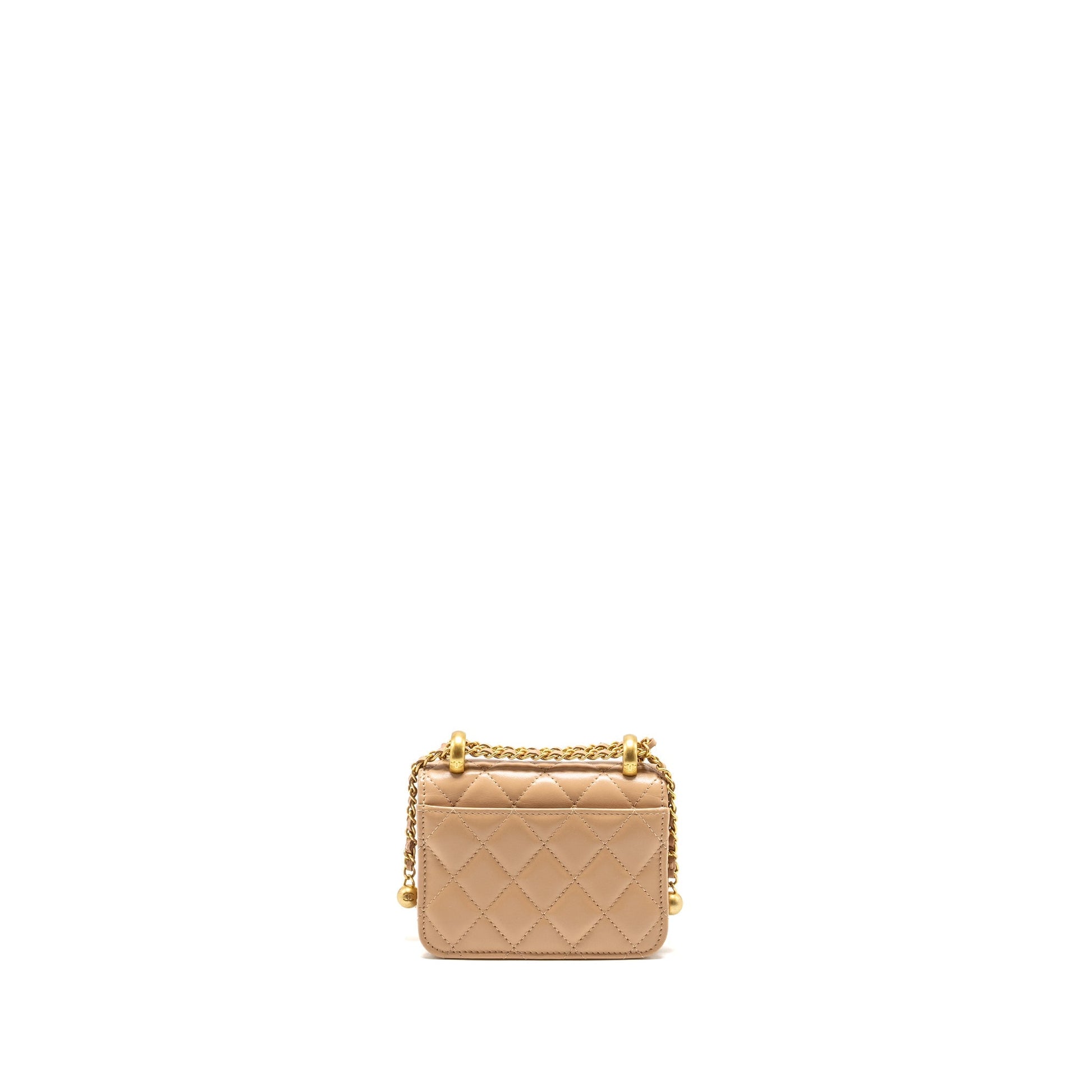 Chanel 21A Crush Flap Adjustable Calfskin GHW Gold Beige Clutch Bag