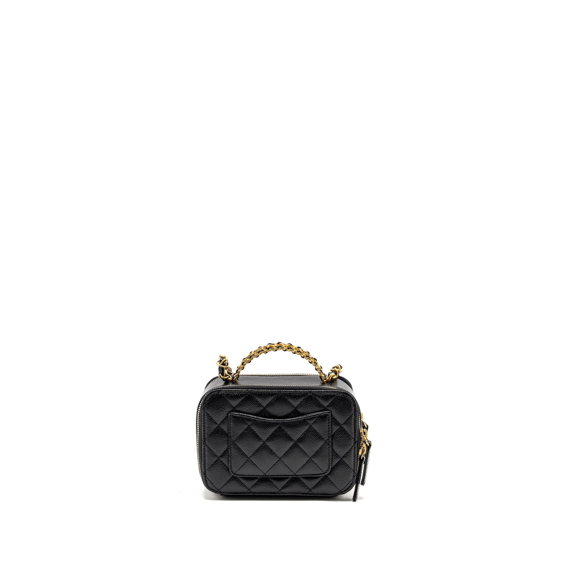 Chanel 22s Letter Top Handle Vanity Caviar Black Small Handbag Microchip 2