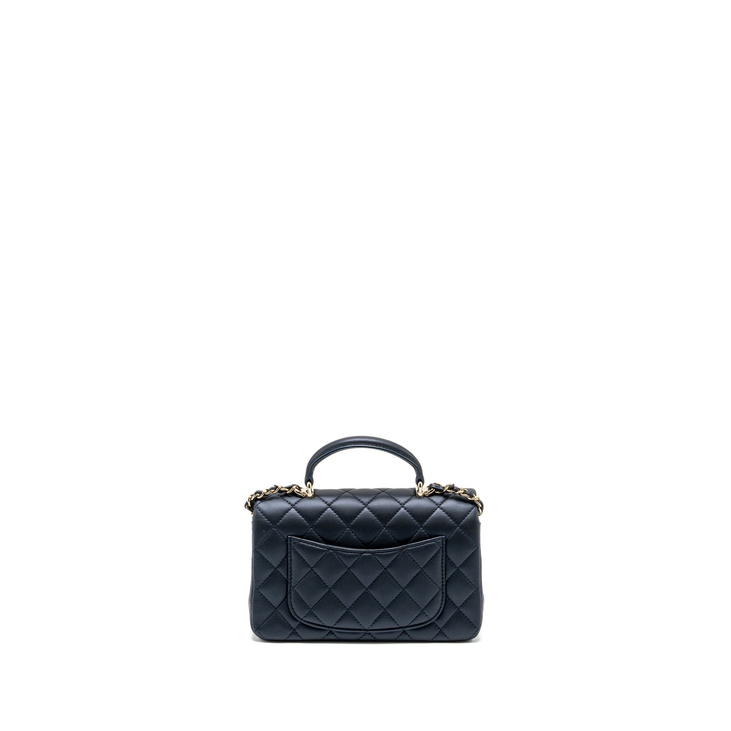 Chanel Top handle rectangular flap lambskin navy Shoulder Bag