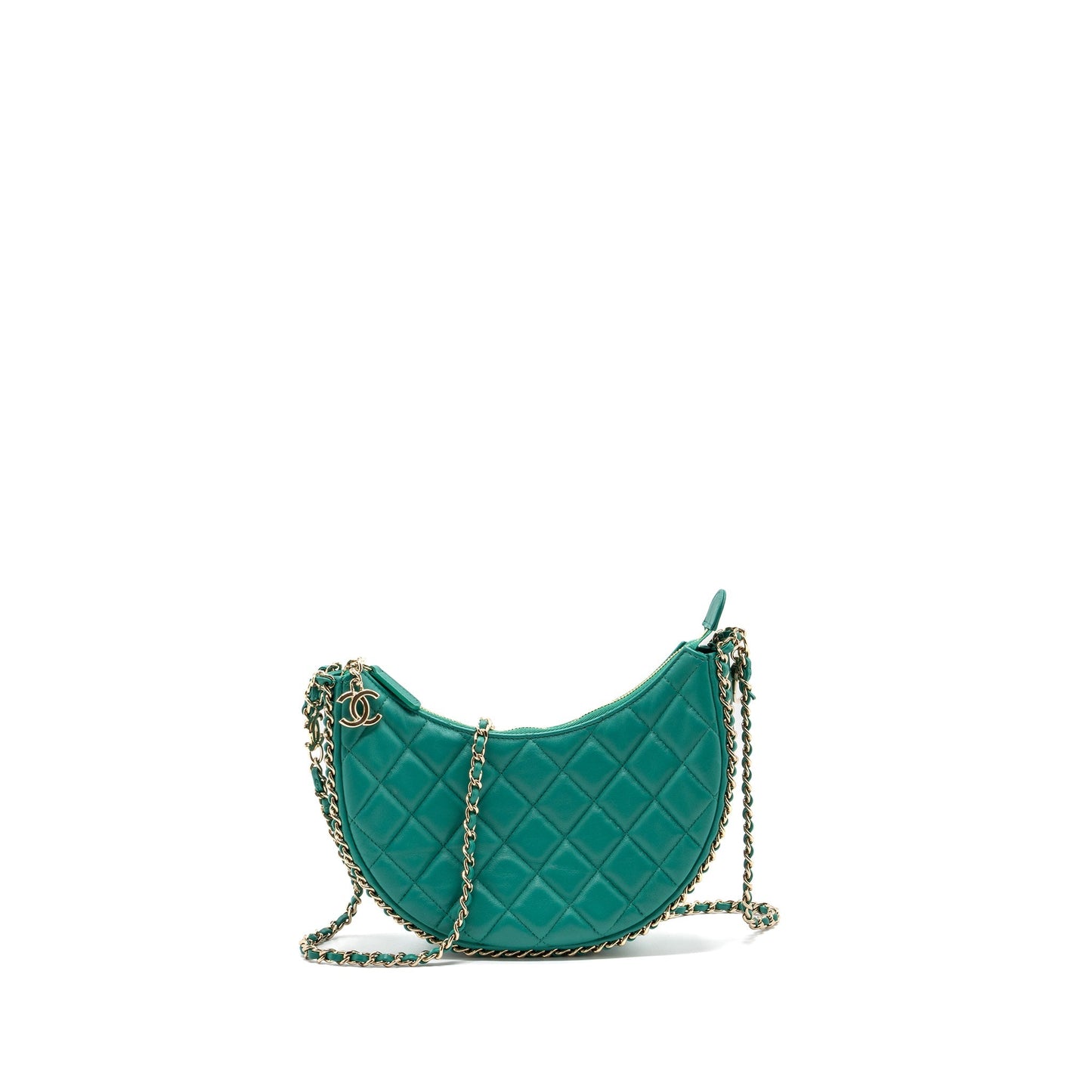 Chanel Moon Hobo Lambskin LGHW microchip Green Small Shoulder Bag