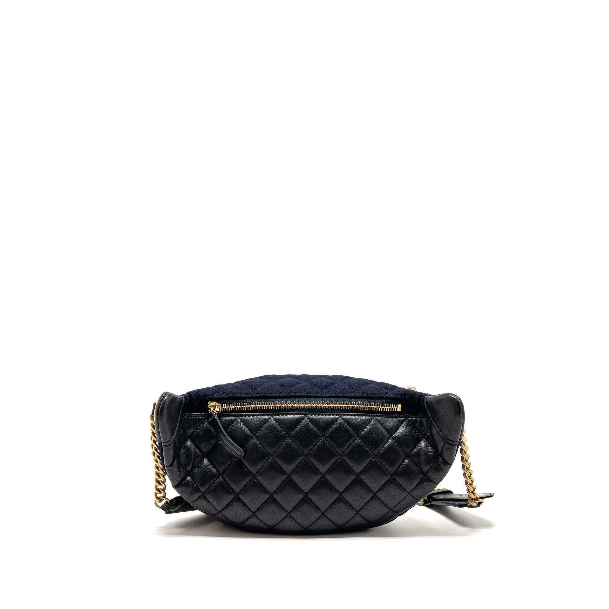 Chanel Paris Hamburg Charms Belt Wool Lambskin Black Key Chain