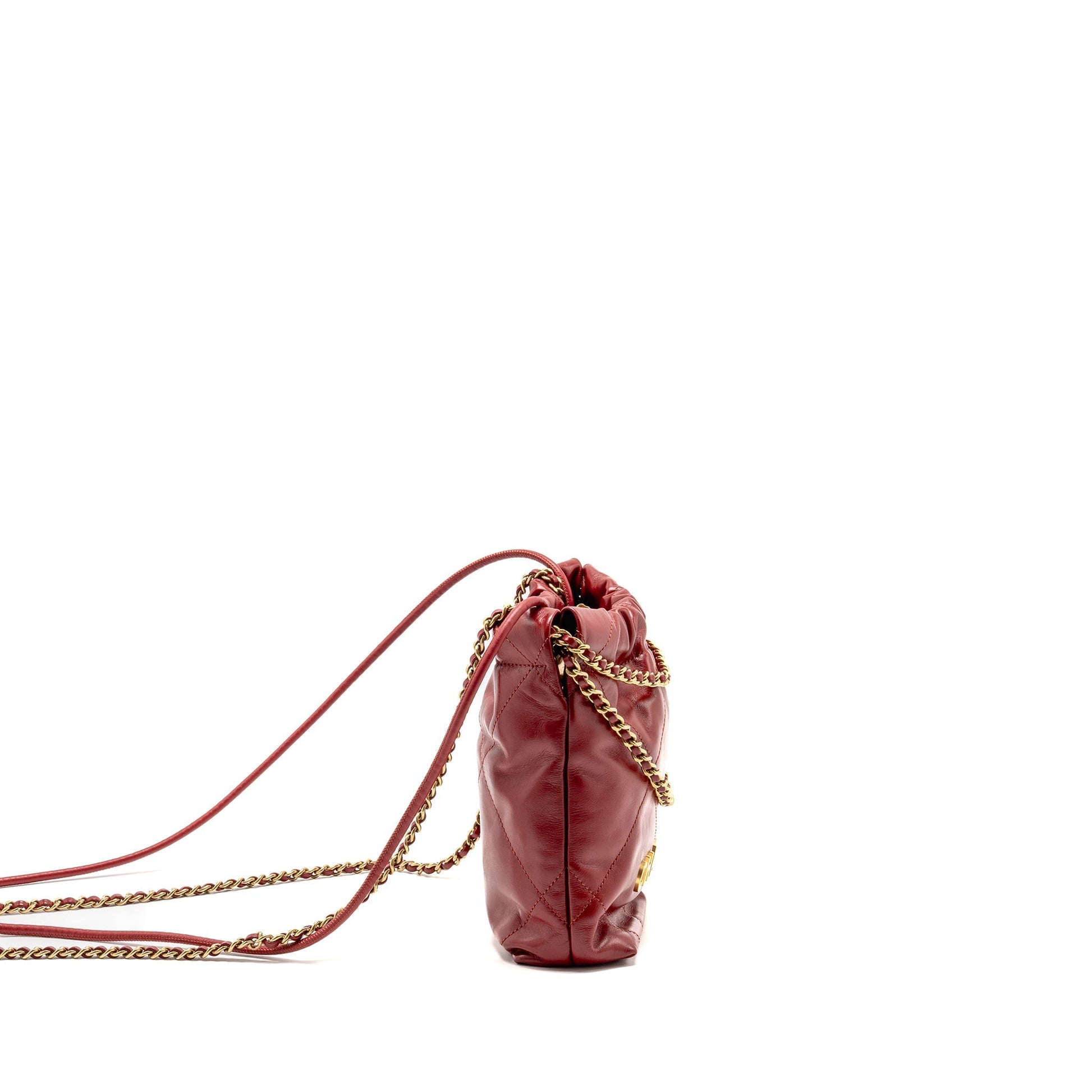 Chanel 22 Shiny Calfskin GHW Microchip Red Mini Bag