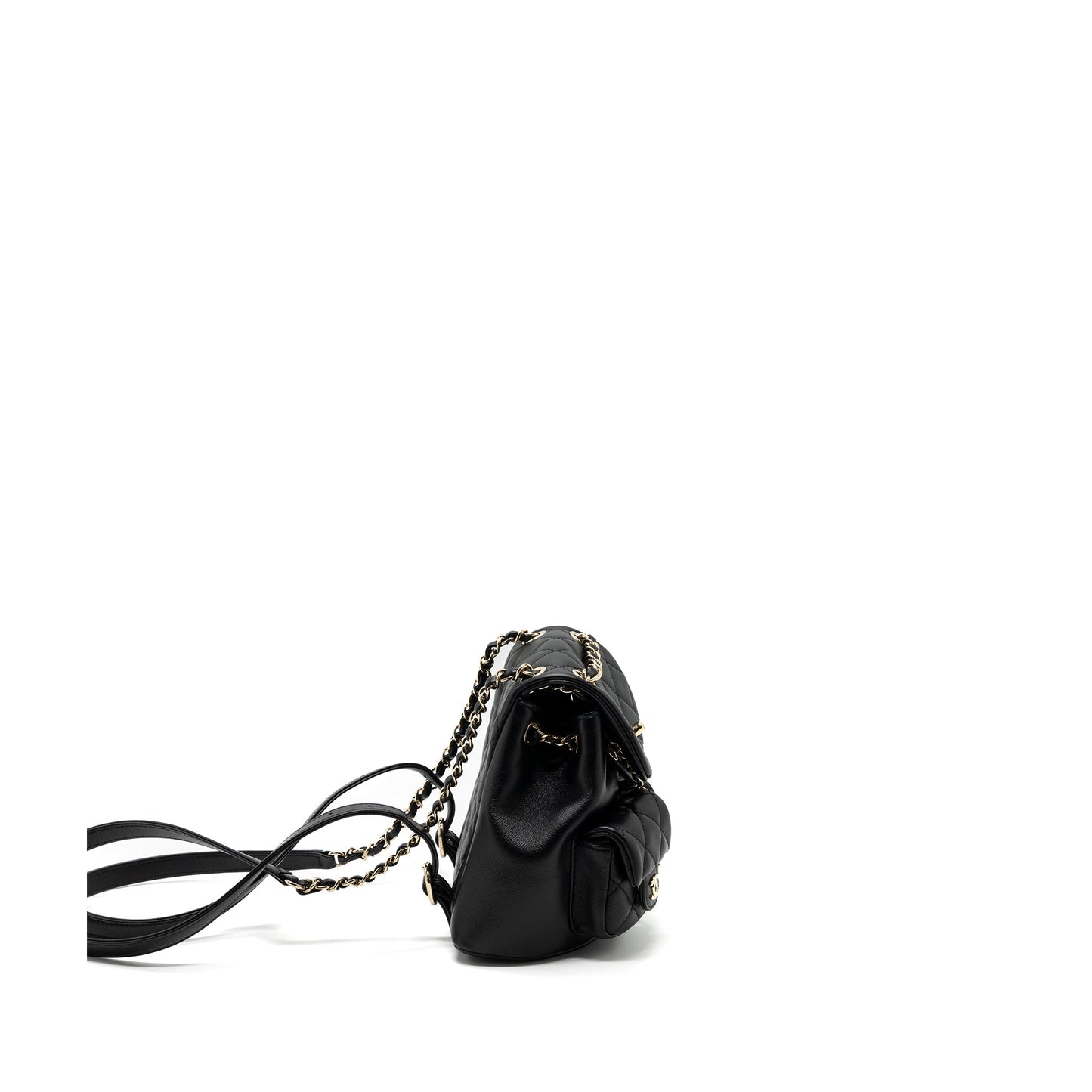 Chanel 23A triple pack backpack calfskin LGHW Black
