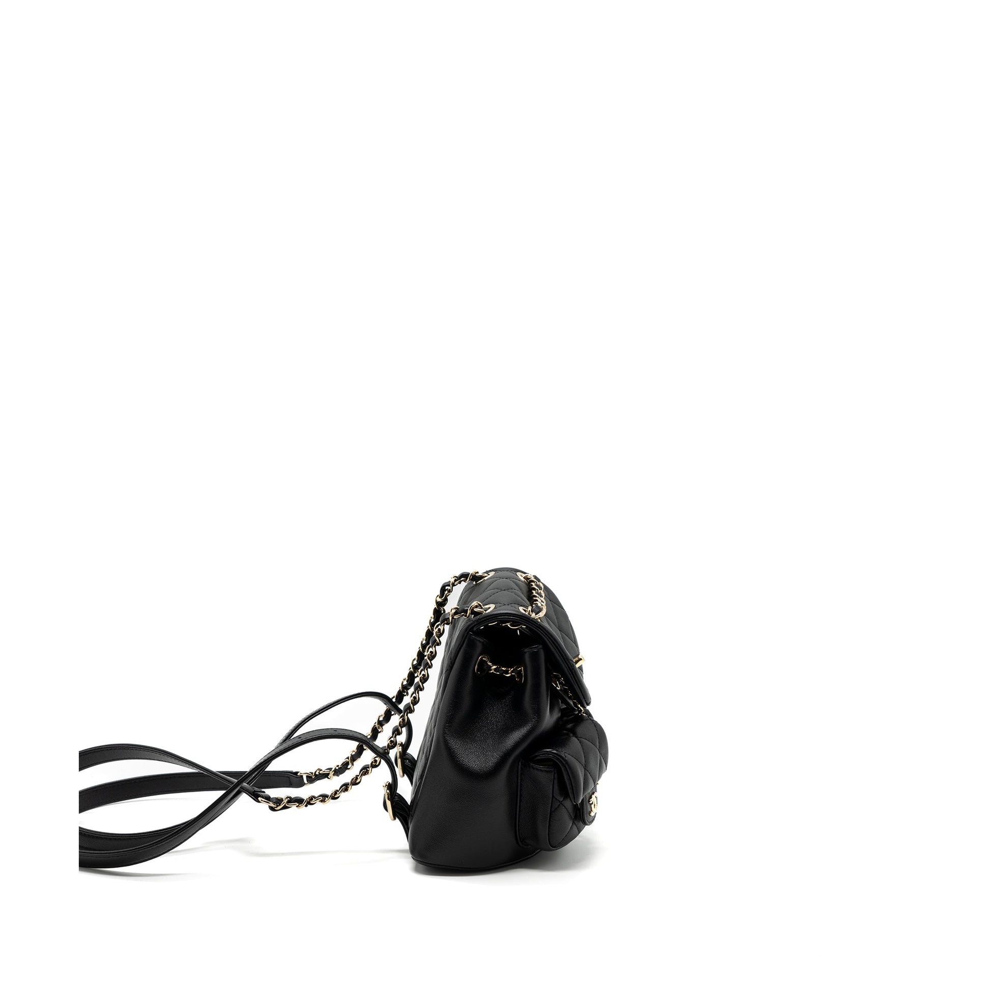 Chanel 23A triple pack backpack calfskin LGHW Black