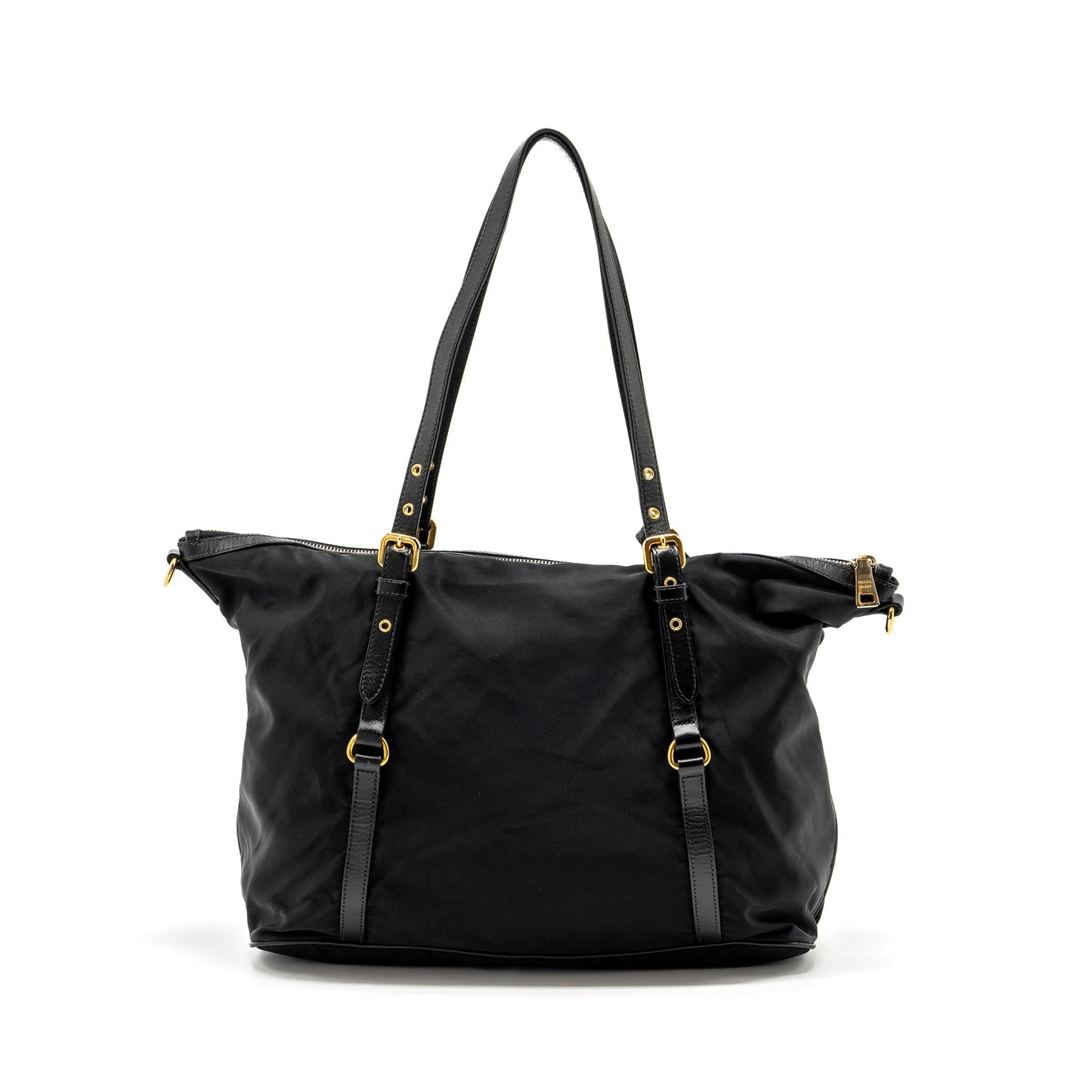 Prada Zip Purse Handbag Nylon Black Travel Bag