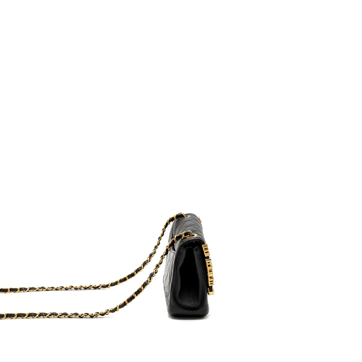 Chanel limited edition quilted flap lambskin GHW Black Shoulder Bag