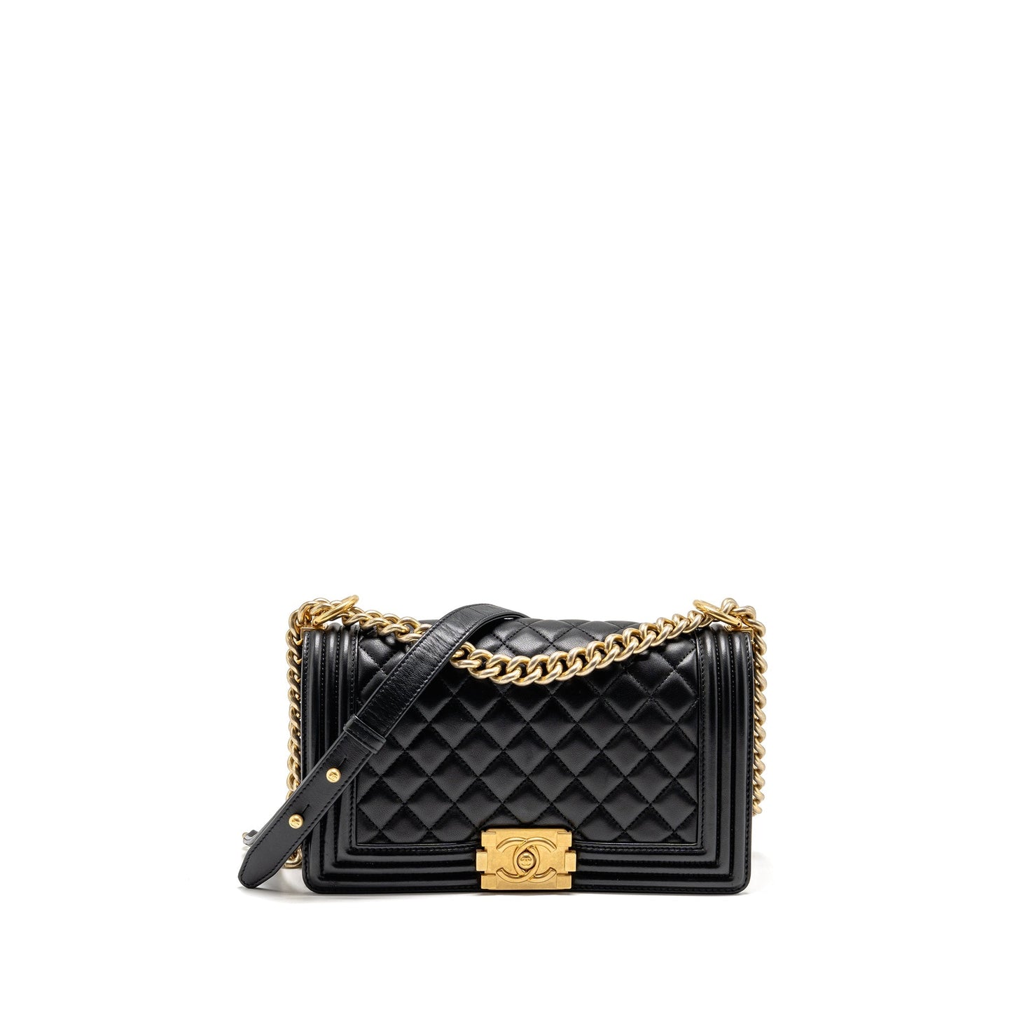 Chanel Boy lambskin GHW Black Handbag Ghw 2