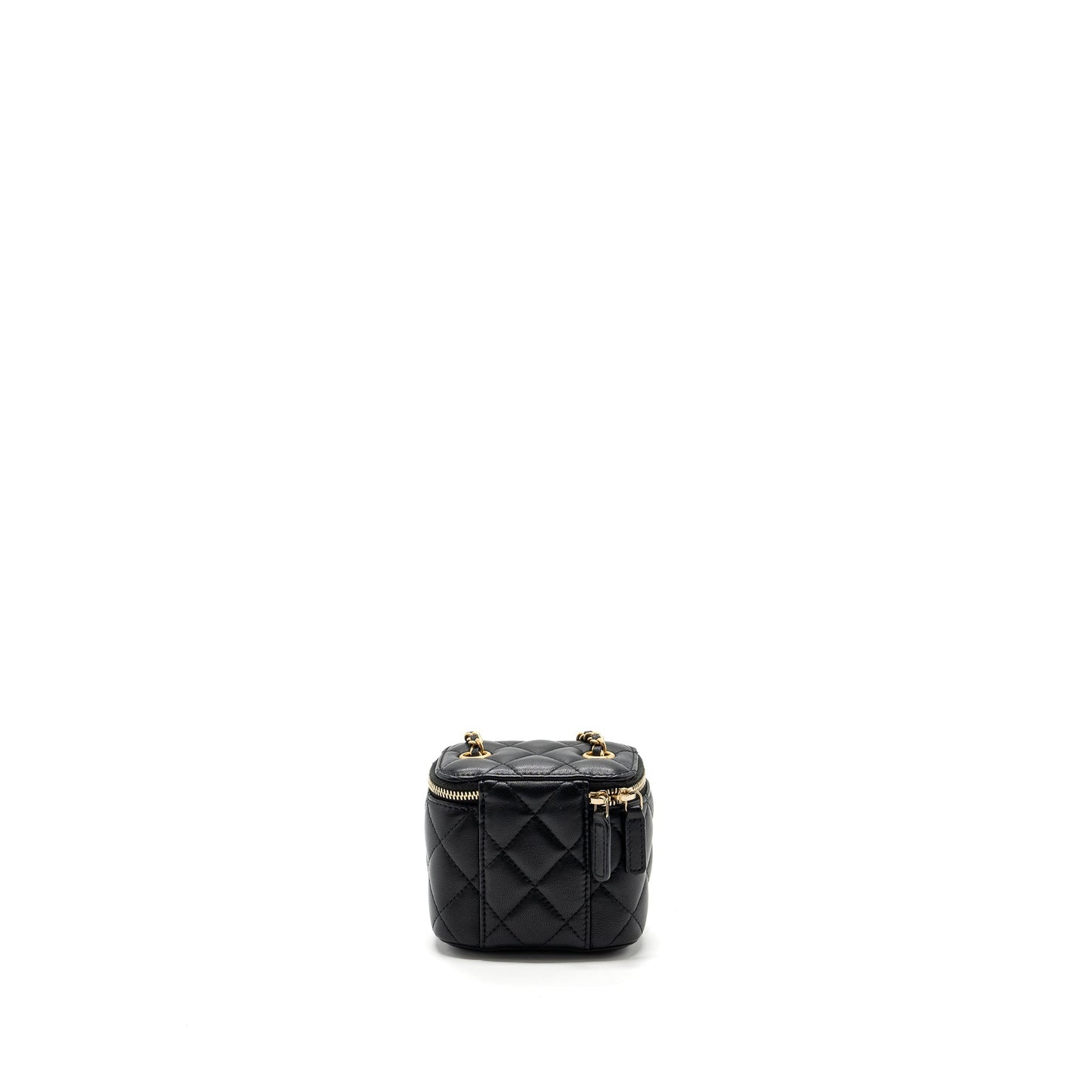 Chanel Pearl Crush vanity lambskin GHW Black Mini Bag With Ghw