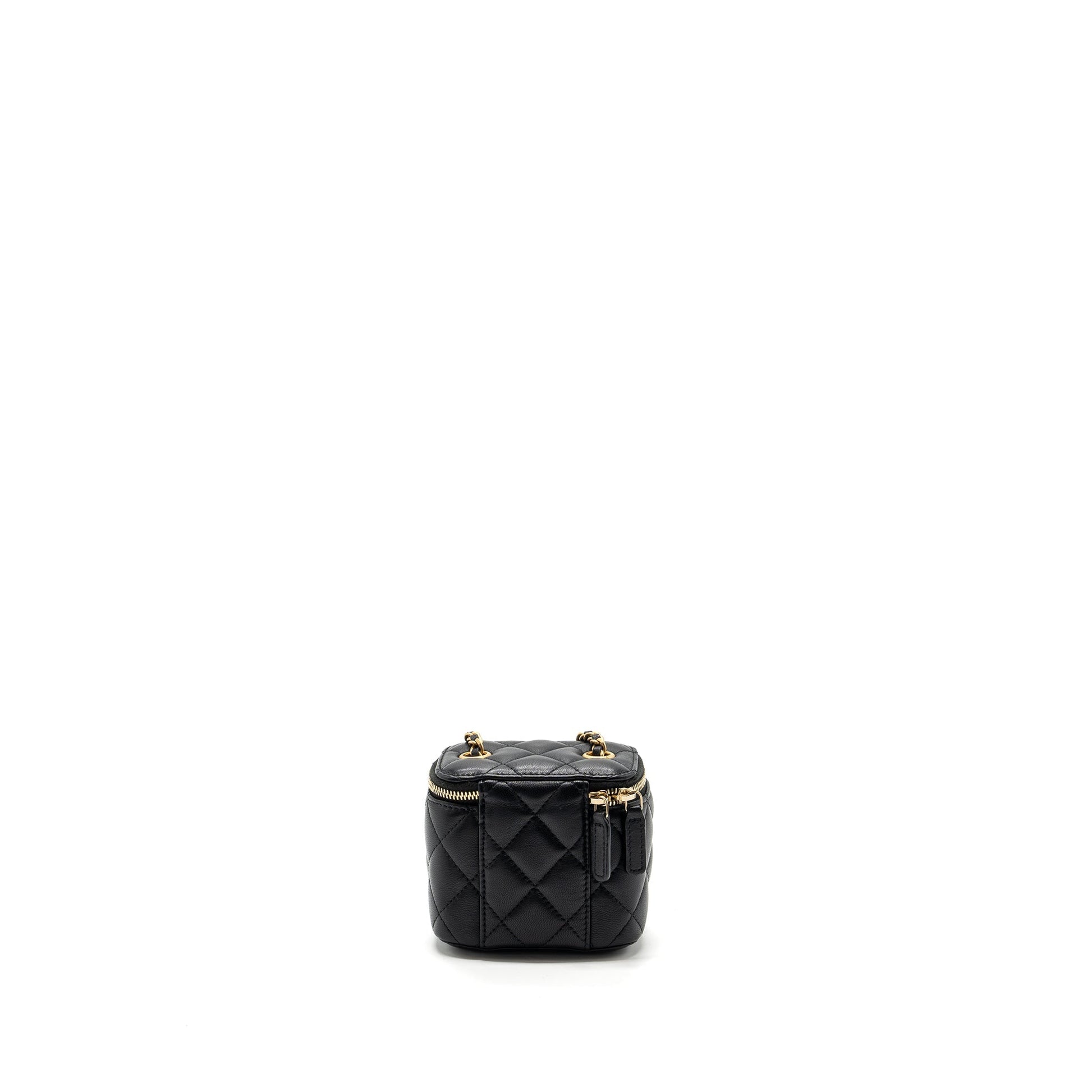 Chanel Pearl Crush vanity lambskin GHW Black Mini Bag With Ghw