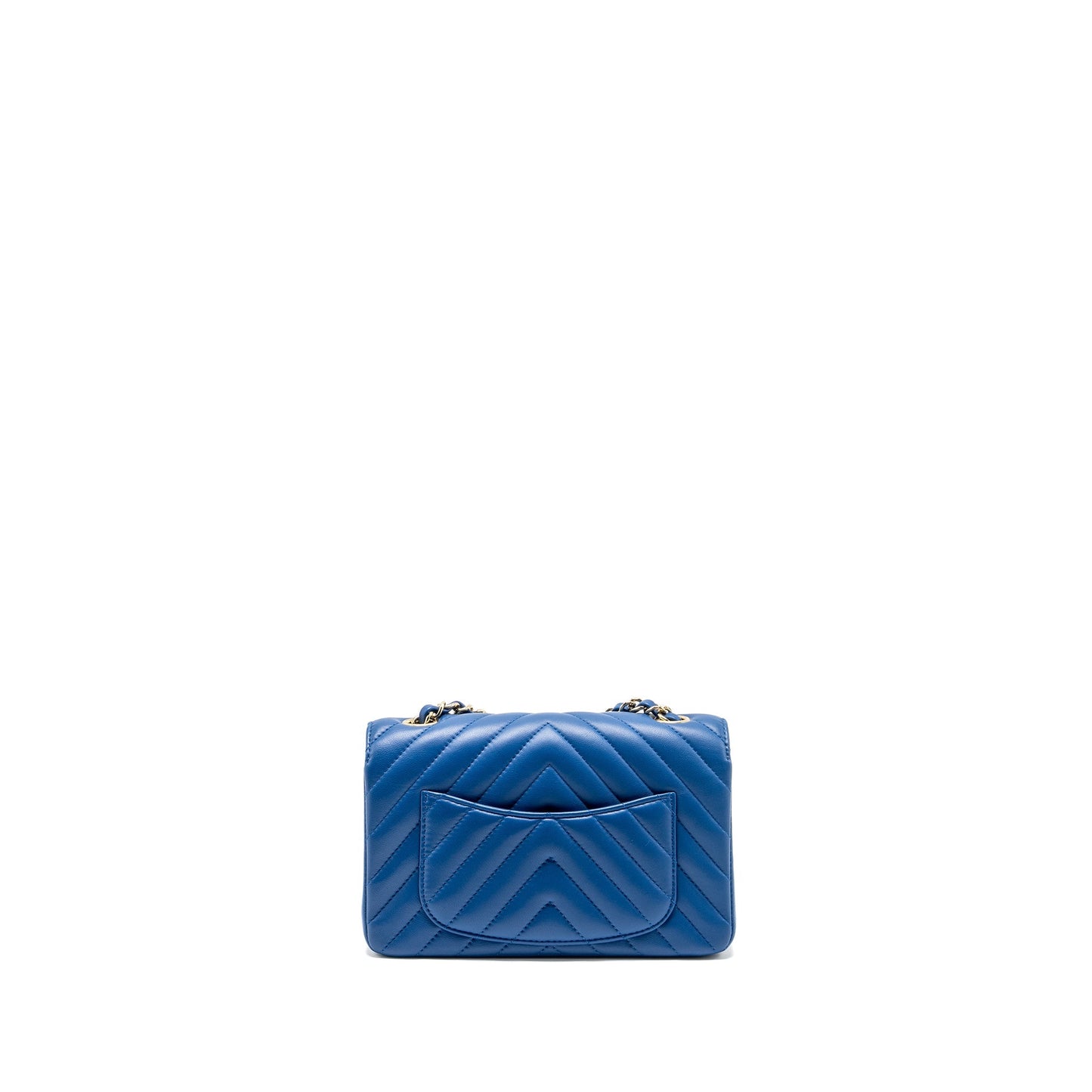 Chanel Rectangular Flap Chevron Lambskin LGHW Blue Shoulder Bag Lghw 2
