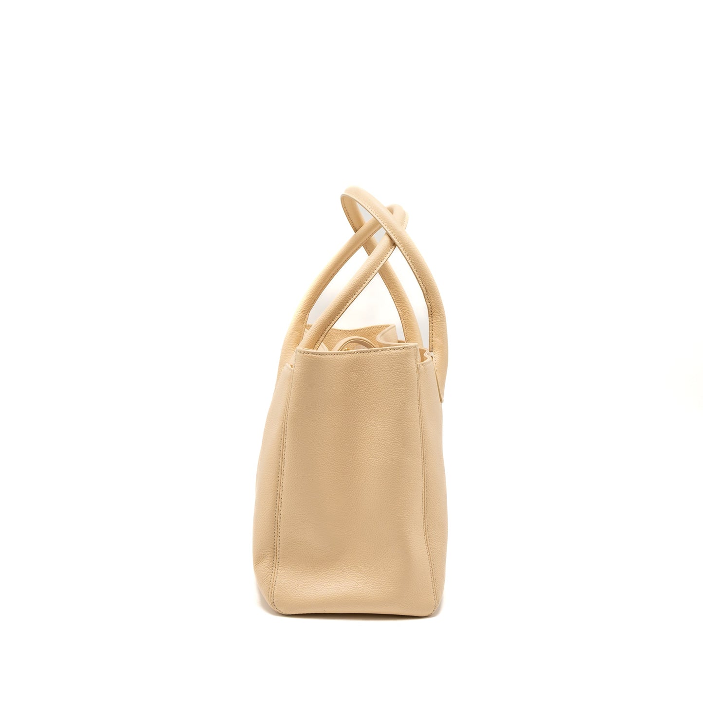 Chanel Cerf Grained Calfskin GHW Beige Tote Bag