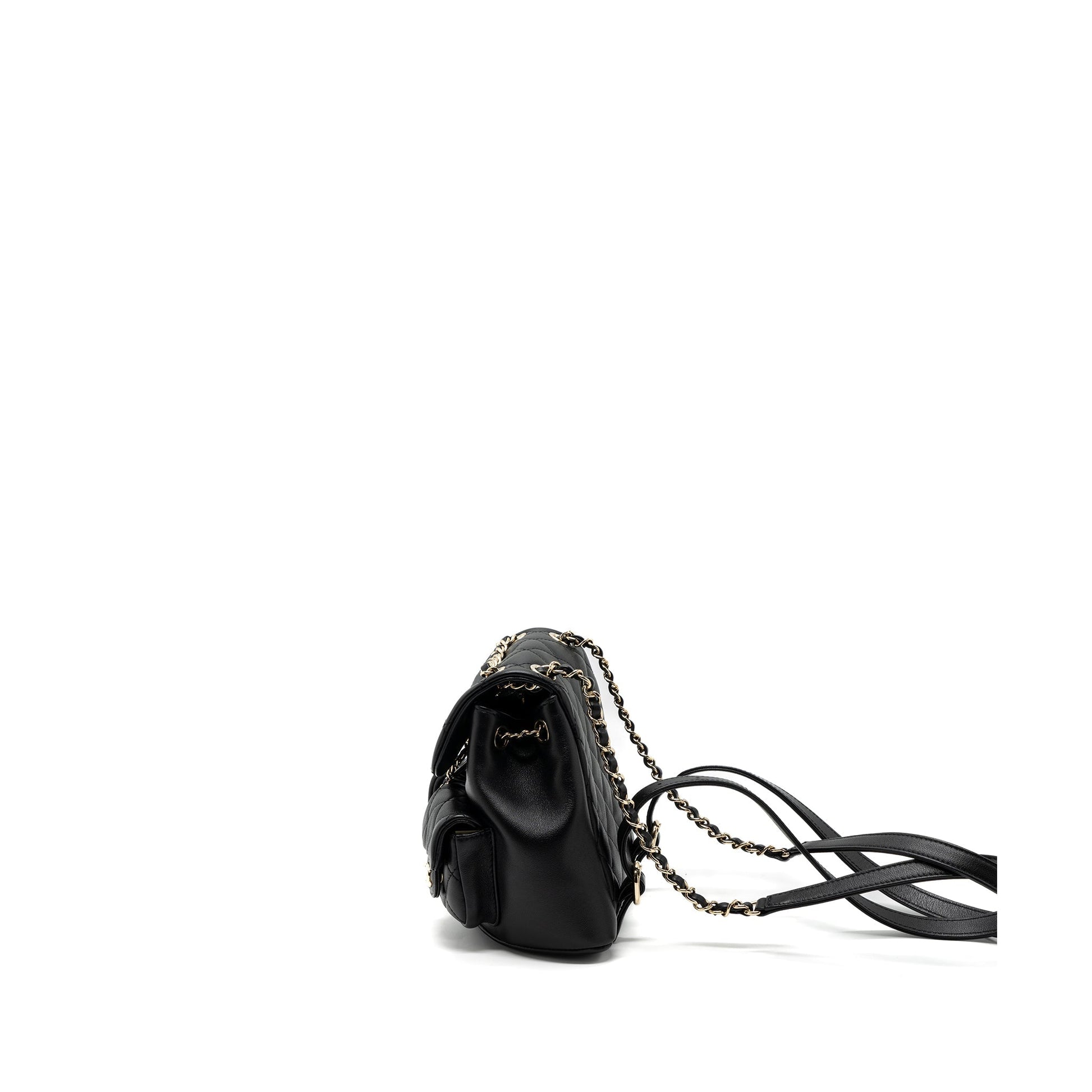 Chanel 23A triple pack backpack calfskin LGHW Black