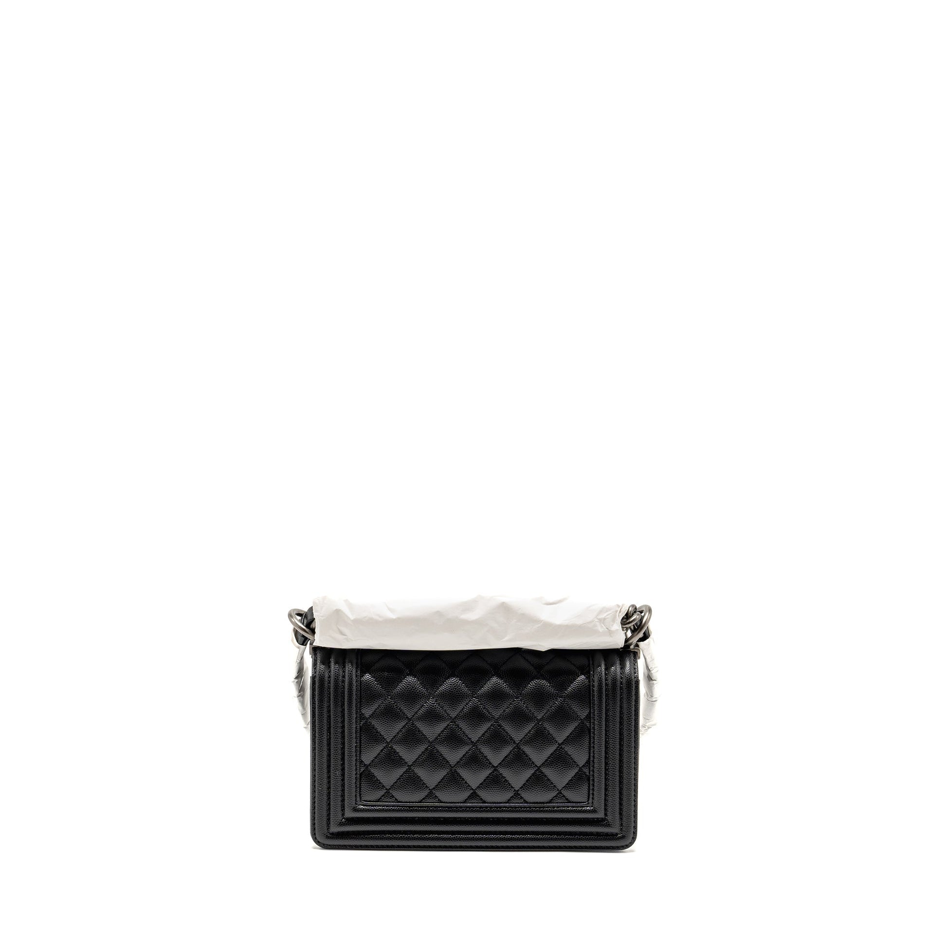 Chanel Boy Caviar Ruthenium SHW Microchip Black Small Handbag Microchip 1