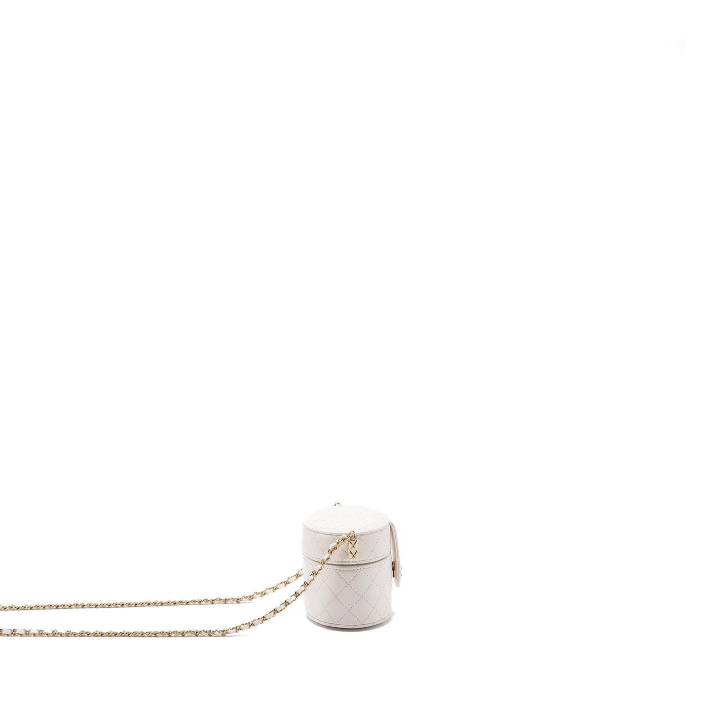 Chanel vanity lambskin LGHW White Mini Bag