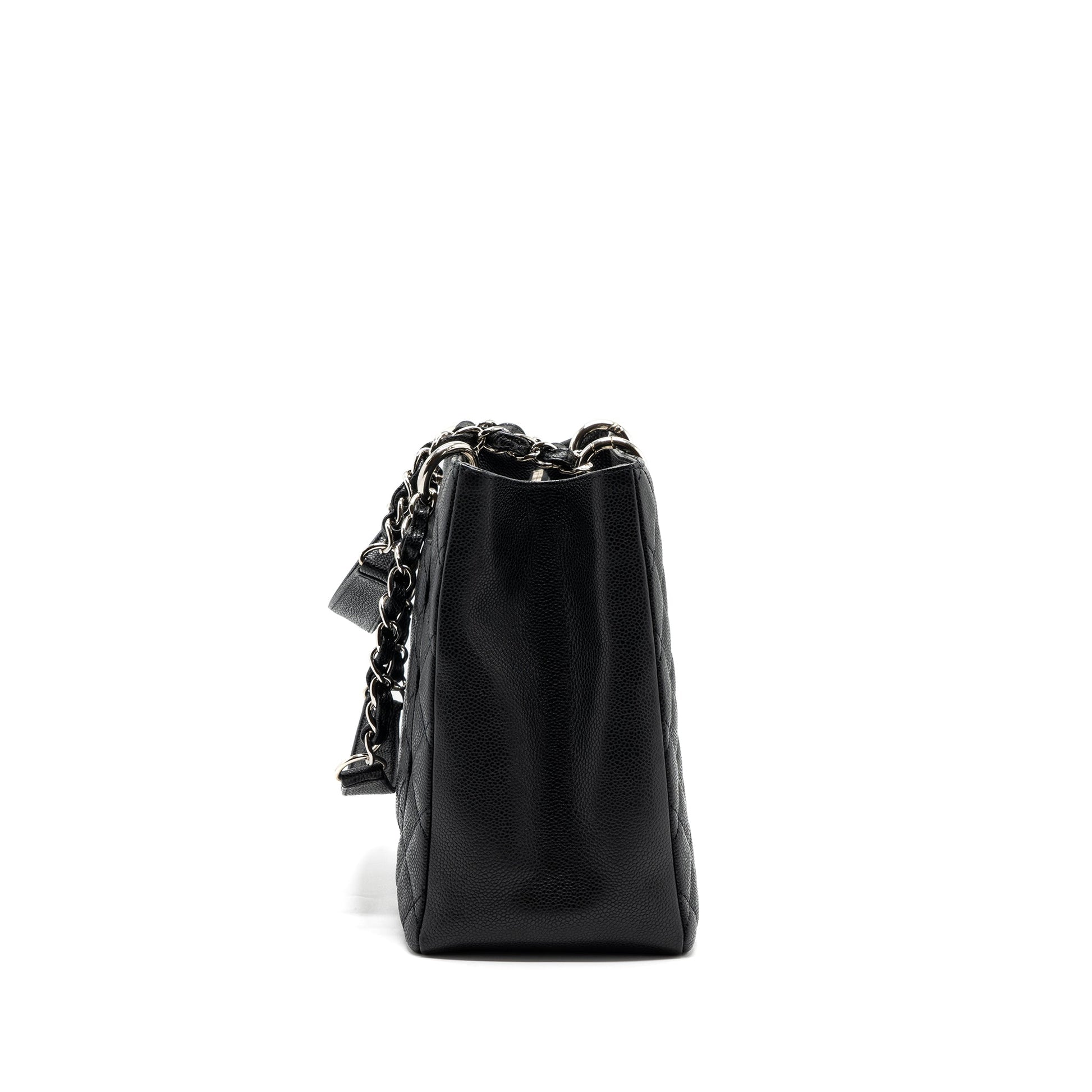 Chanel Grand Shopping Caviar SHW Black Tote Bag 4