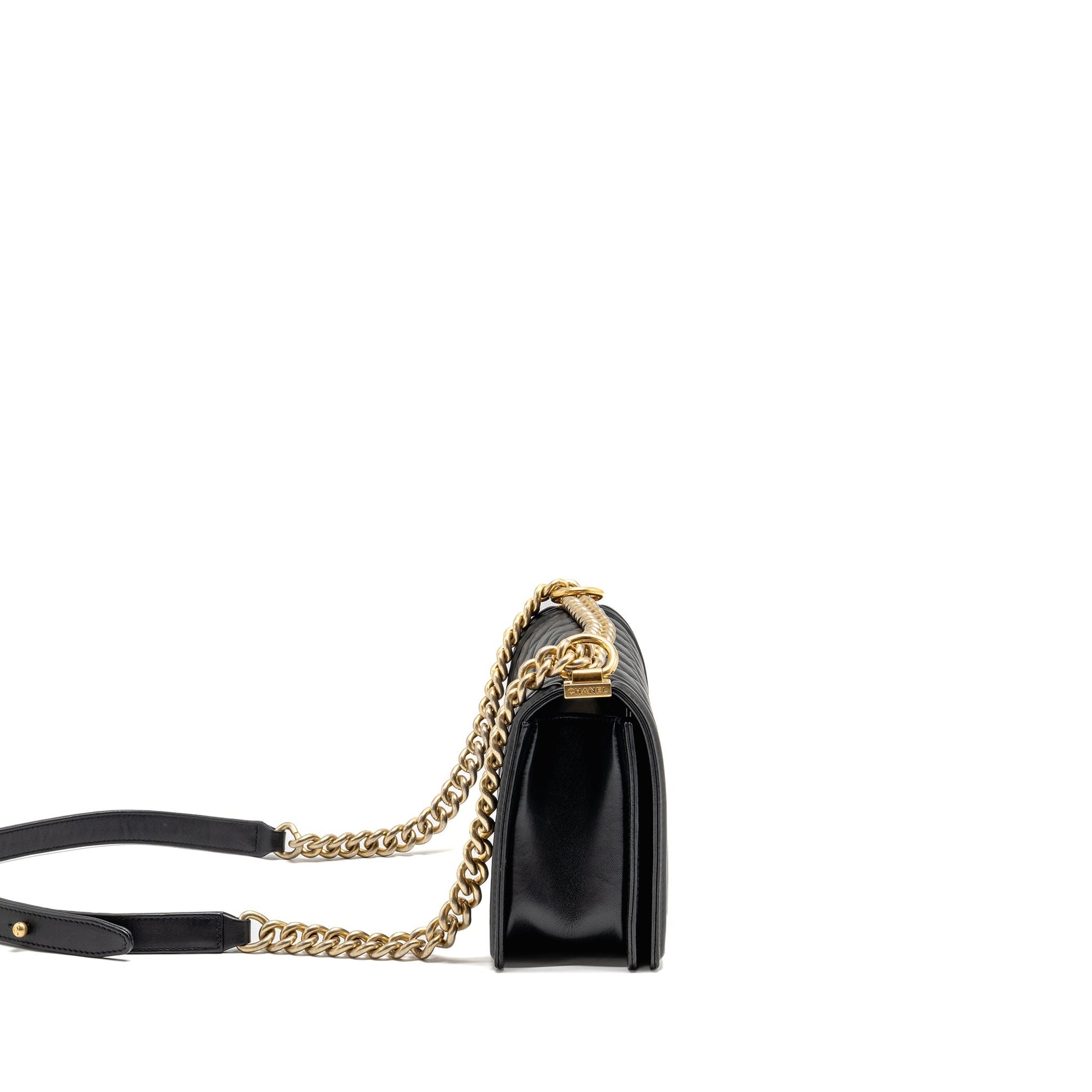 Chanel Boy lambskin GHW Black Handbag Ghw 2