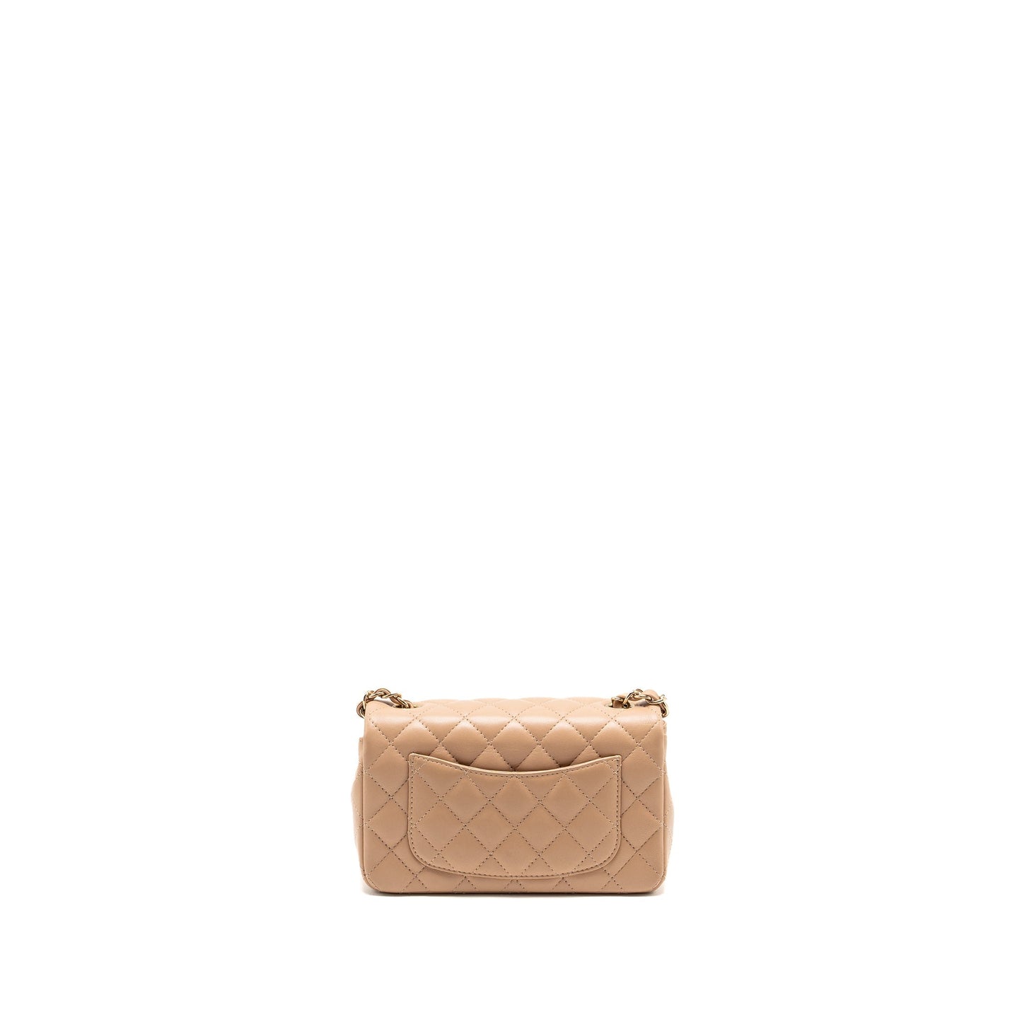 Chanel Rectangular Flap Lambskin Light LGHW microchip Beige Shoulder Bag