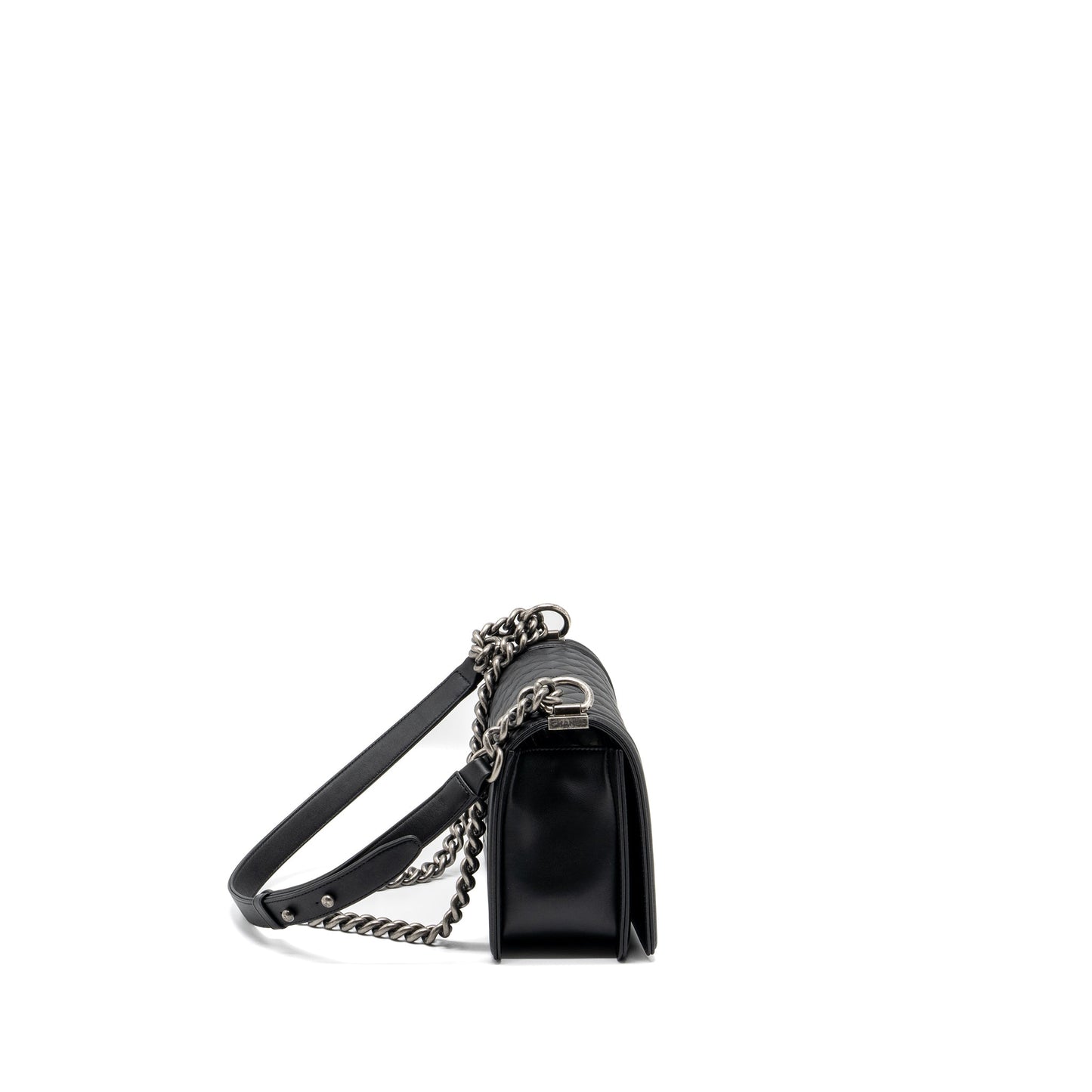 Chanel Boy Calfskin Ruthenium Hardware Black Handbag Ruthenium Hardware