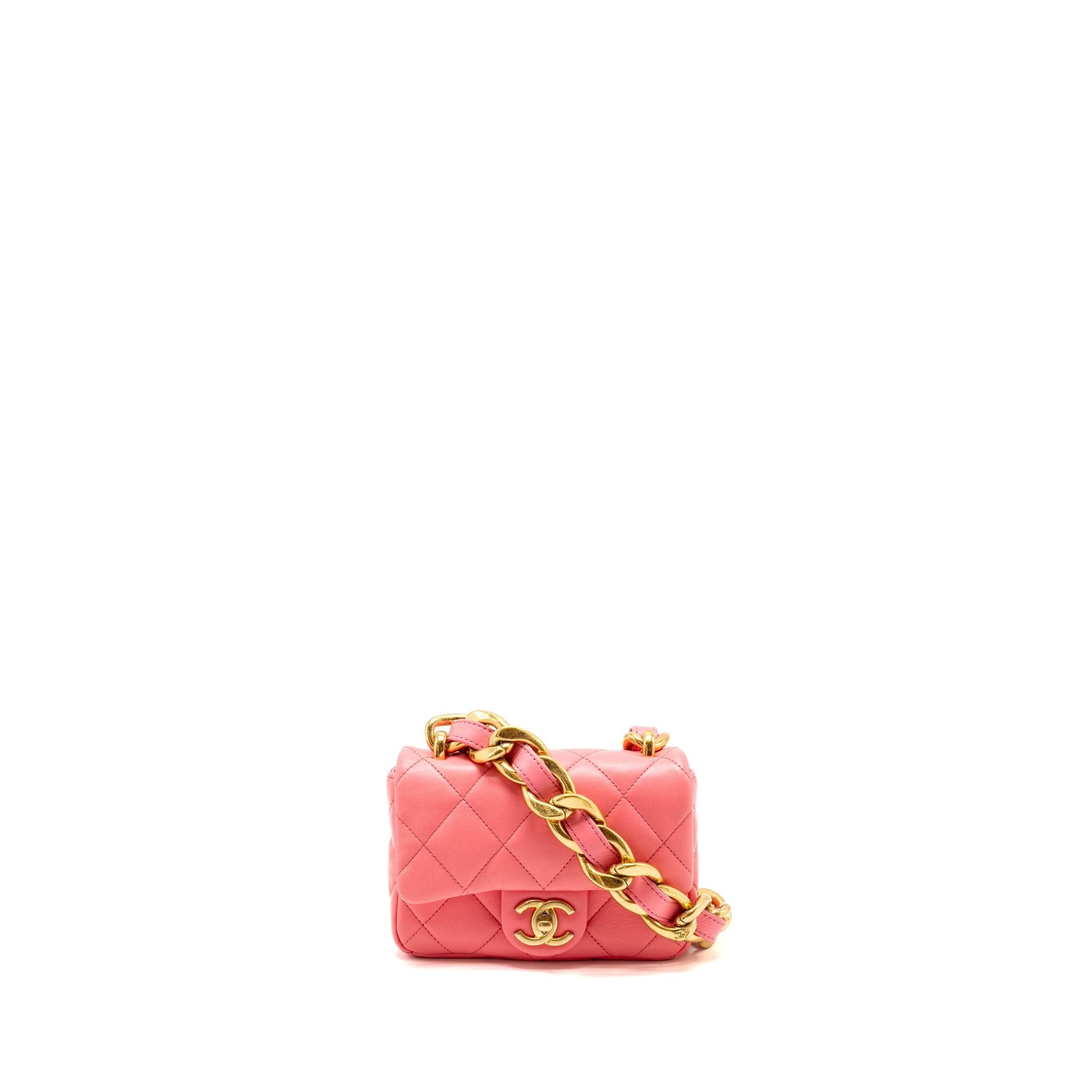 Chanel Funky Town Flap Lambskin GHW Microchip Pink Shoulder Bag