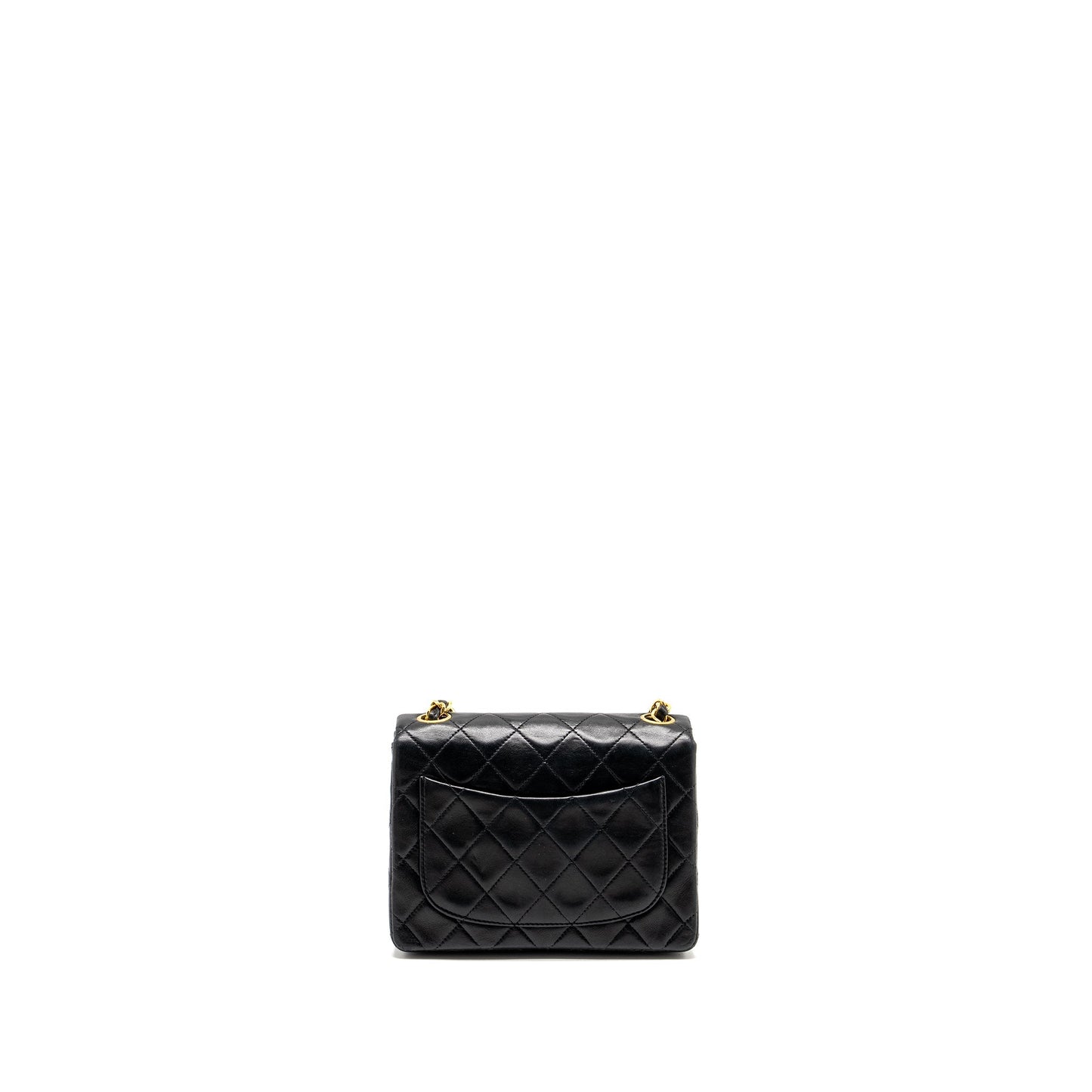 Chanel Square Flap Lambskin GHW Black Shoulder Bag Ghw 2