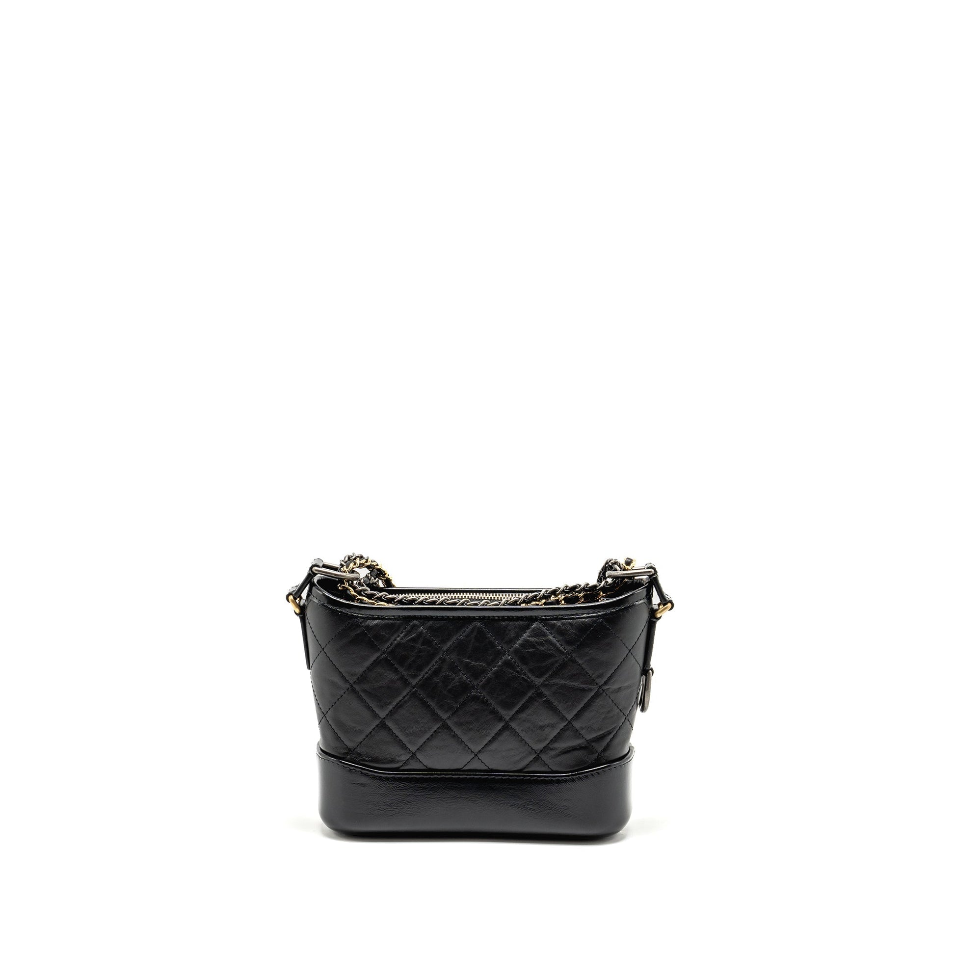 Chanel Gabrielle HOBO Aged Calfskin Hardware Microchip Multicolour Black Small Shoulder Bag