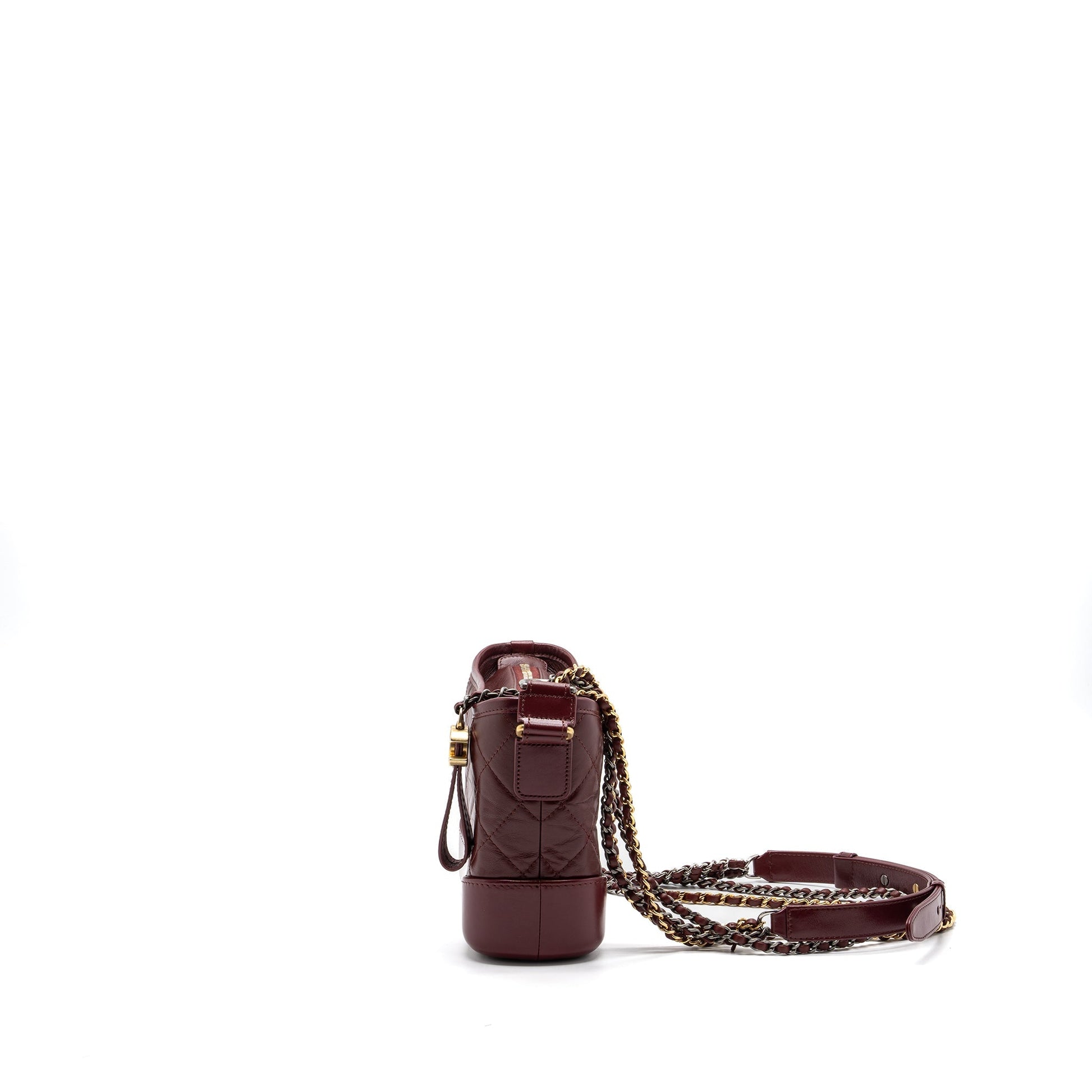 Chanel Gabrielle hobo calfskin hardware Multicolor Red Small Shoulder Bag