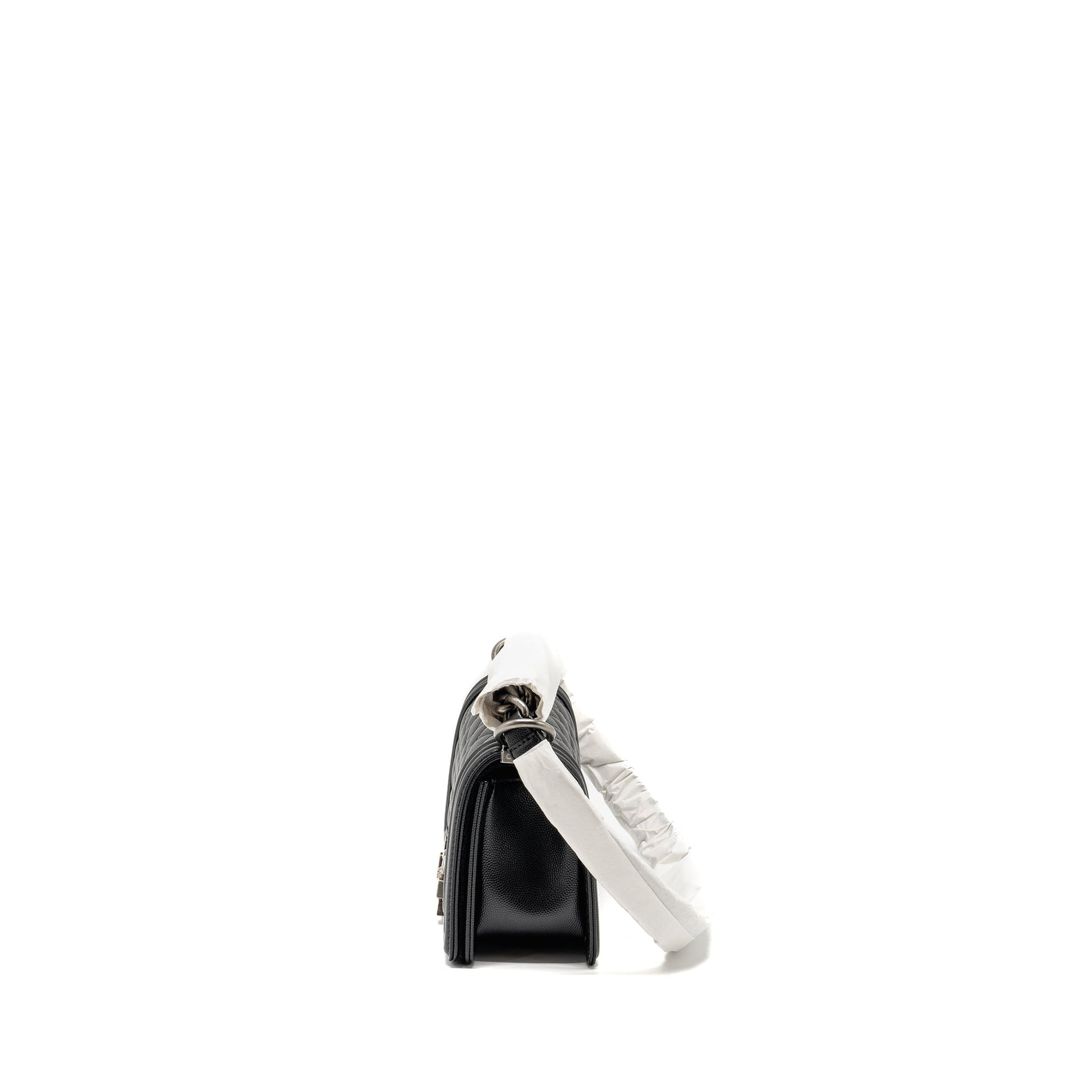 Chanel Boy Caviar Ruthenium SHW Microchip Black Small Handbag Microchip 1