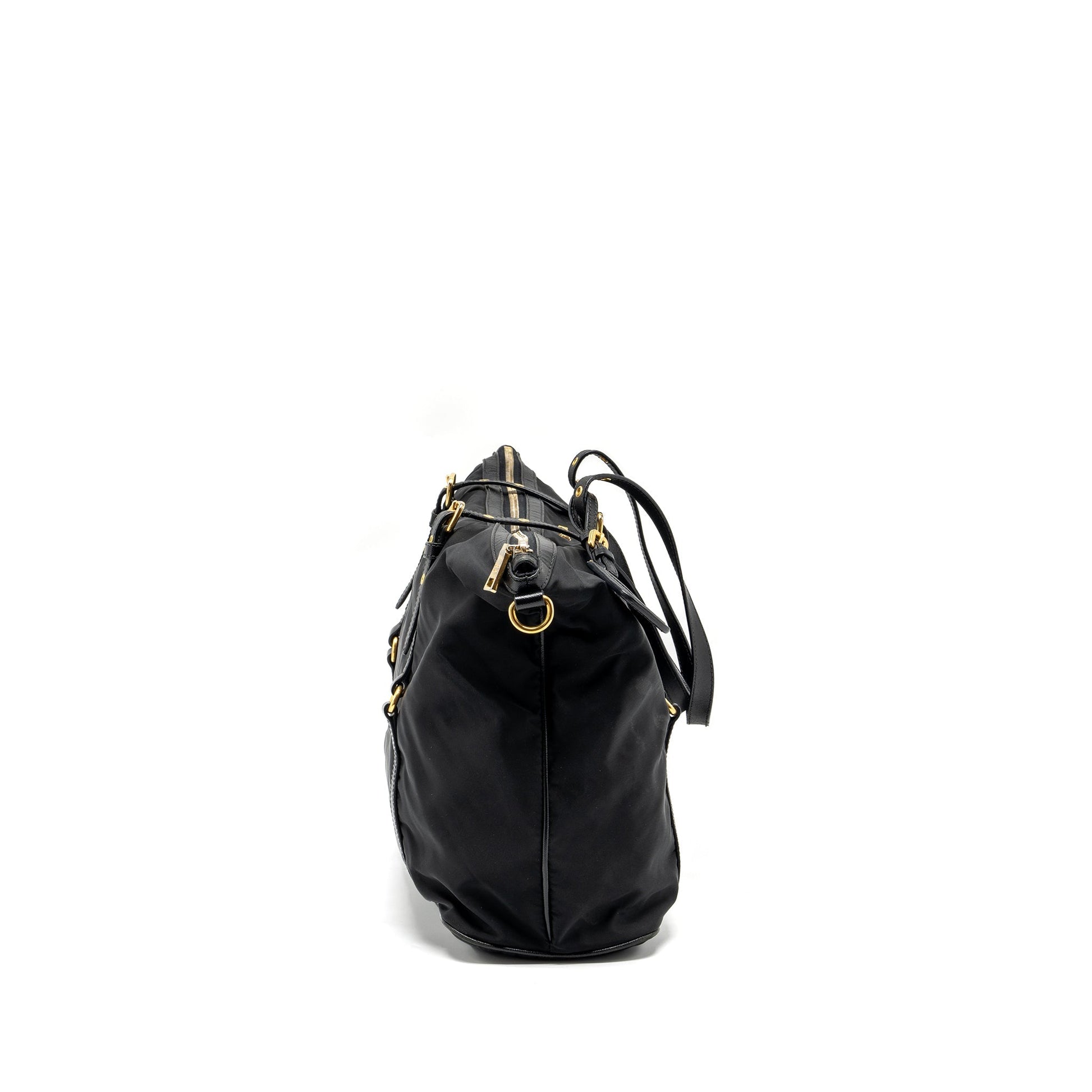Prada Zip Purse Handbag Nylon Black Travel Bag