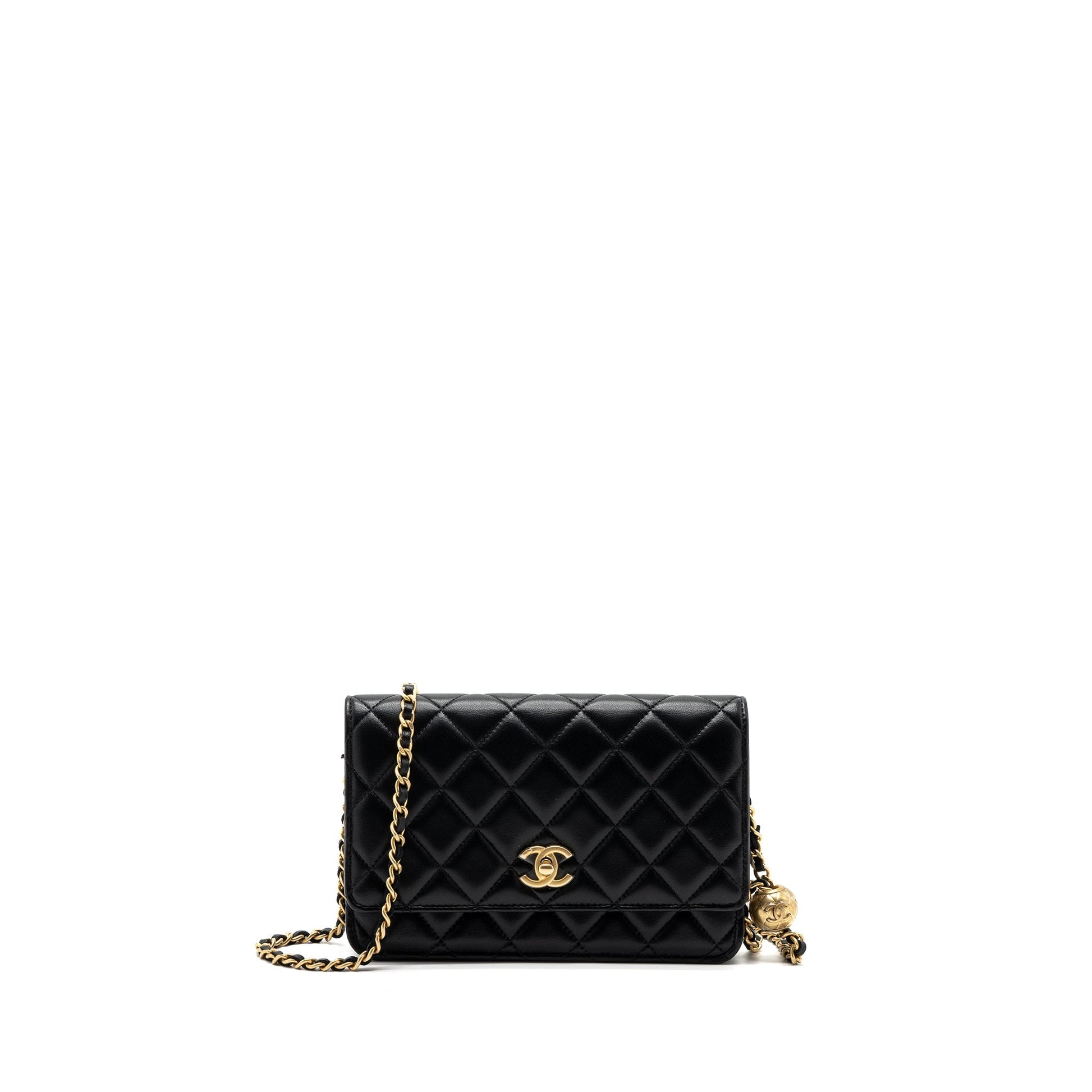 Chanel Pearl Crush On Lambskin GHW microchip Black Wallet Case Microchip 10