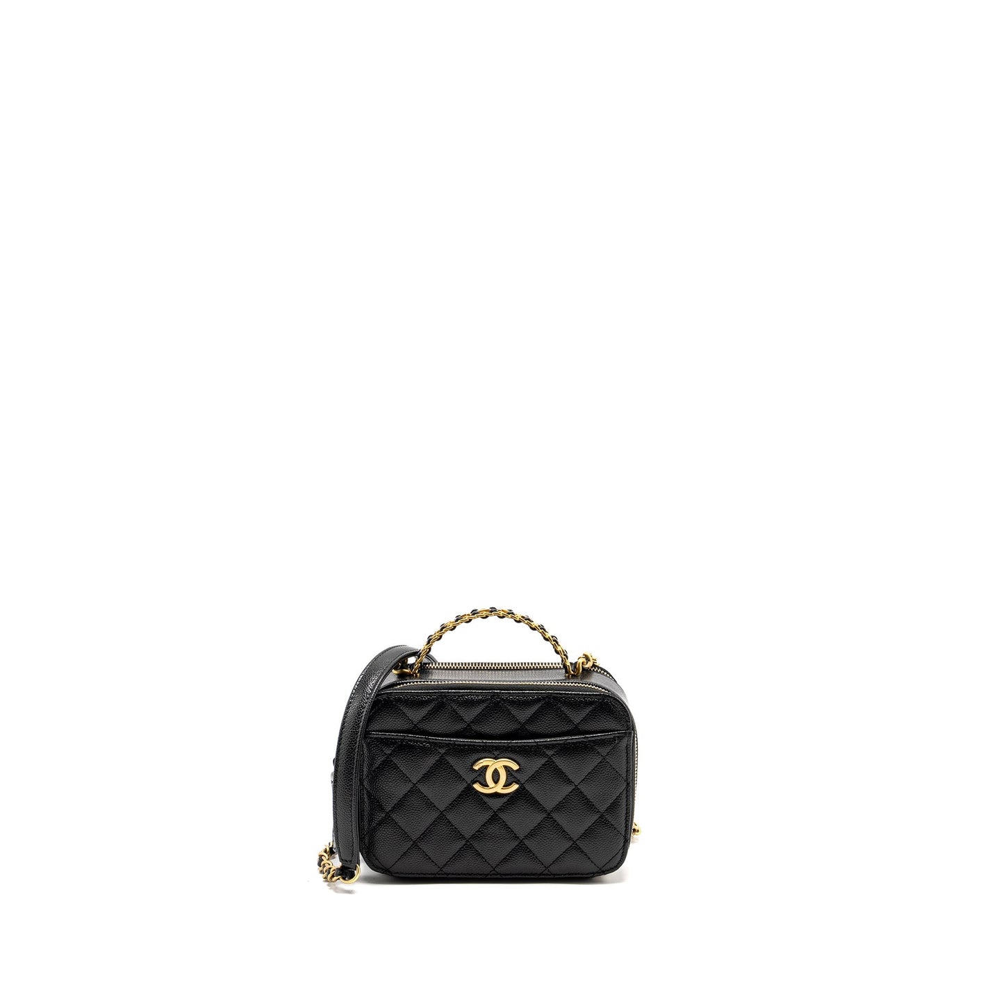 Chanel 22s Letter Top Handle Vanity Caviar Black Small Handbag Microchip 2