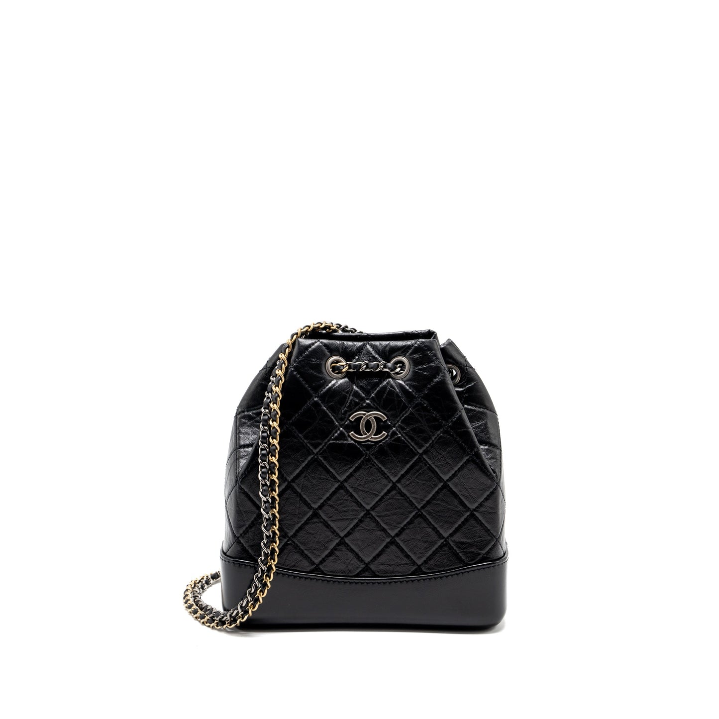 Chanel Gabrielle Backpack Aged Calfskin colour Hardware Multicolour Black Small