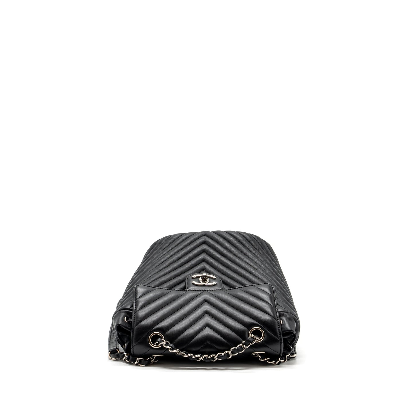 Chanel Urban Spirit Backpack Chevron Calfskin SHW Black Small