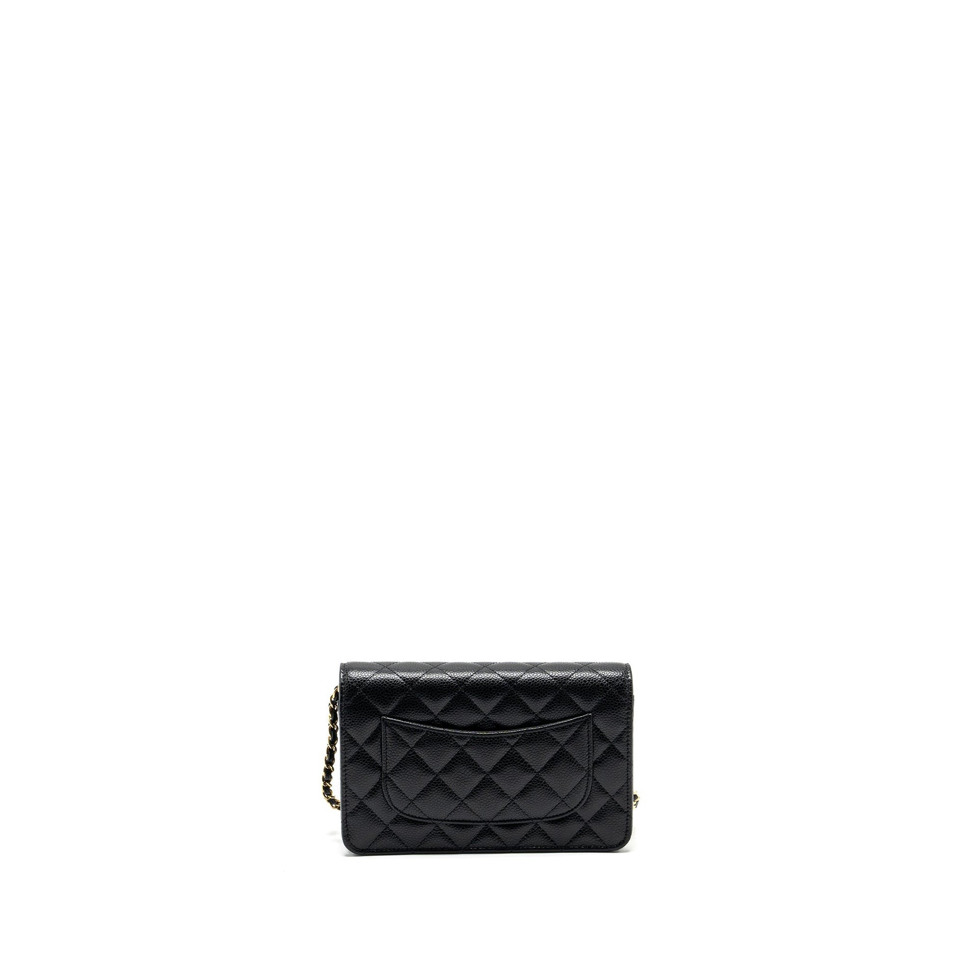 Chanel Classic on Caviar GHW microchip Black Wallet Case Microchip 22