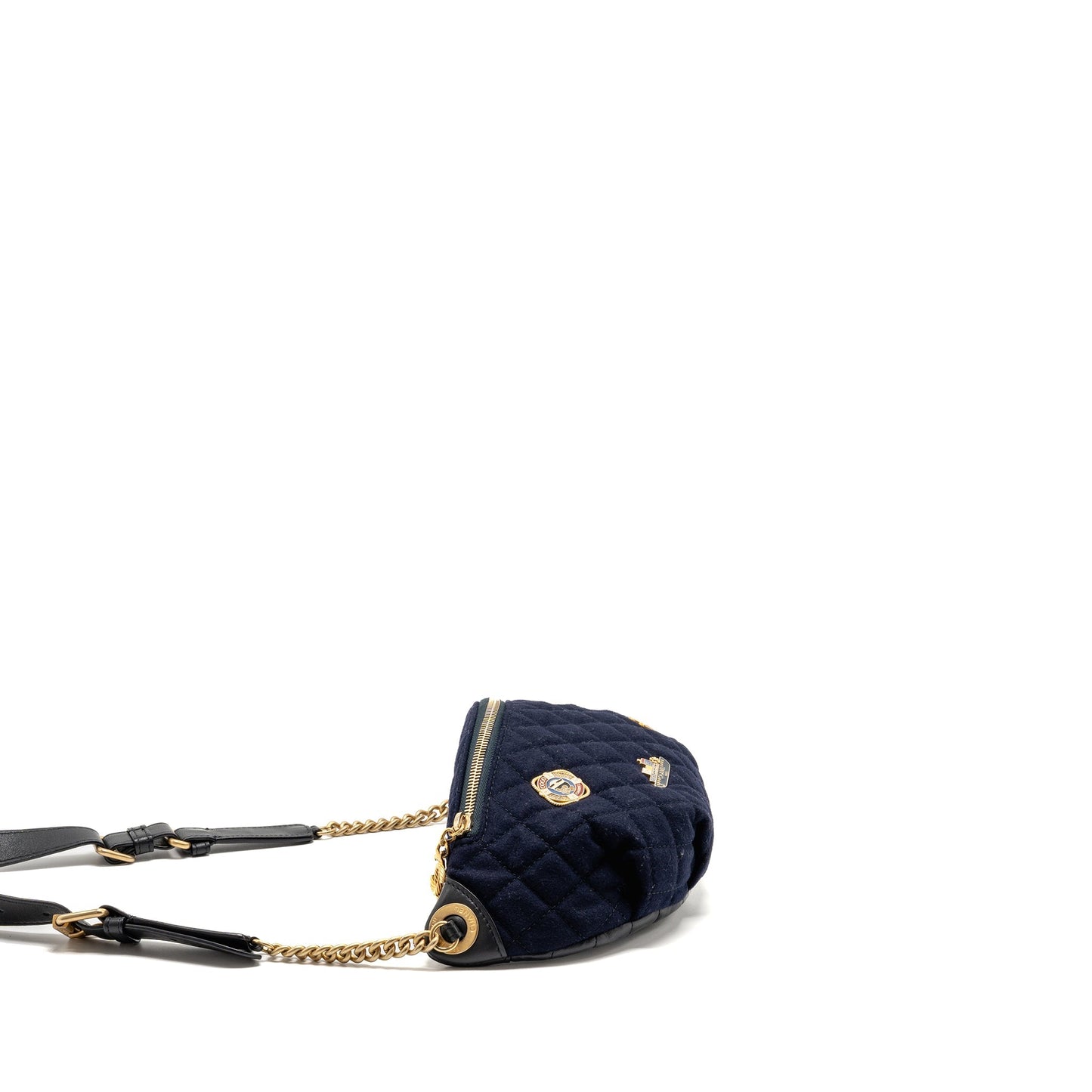 Chanel Paris Hamburg Charms Belt Wool Lambskin Black Key Chain