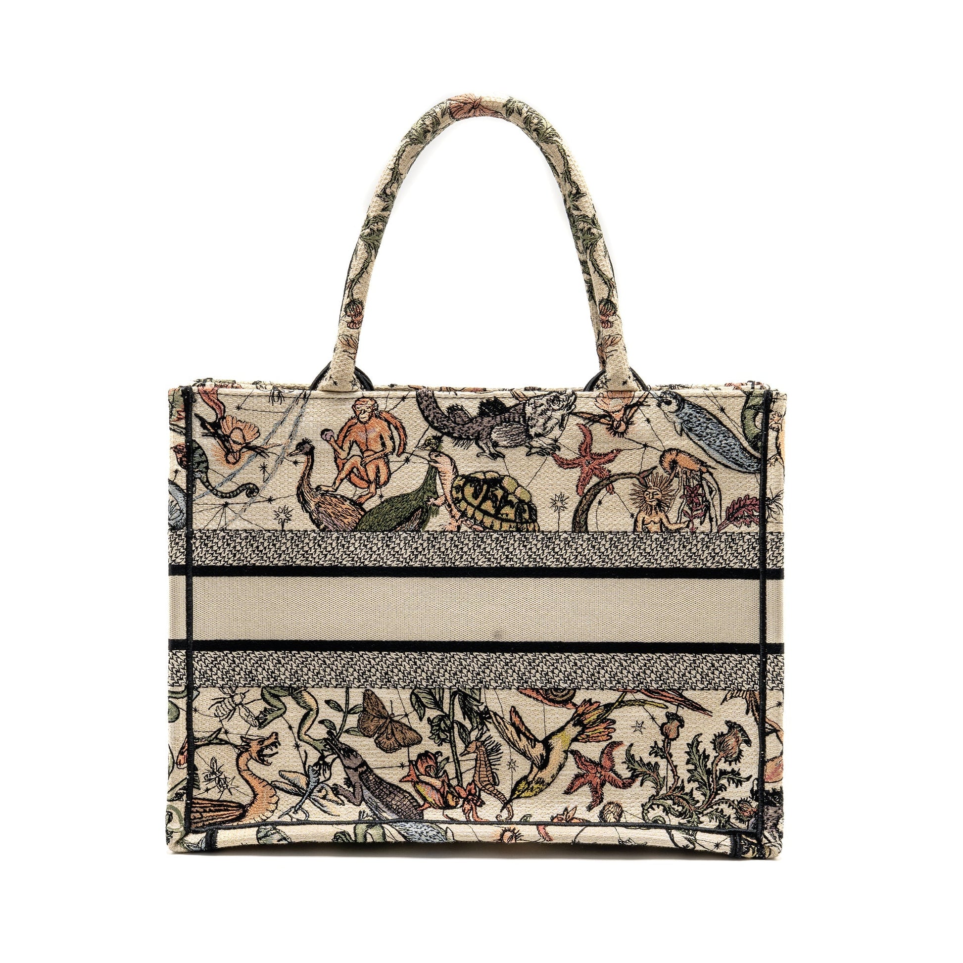 Dior Book Tote Embroidery Multicolour Handbag Canvas Medium Tote Bag
