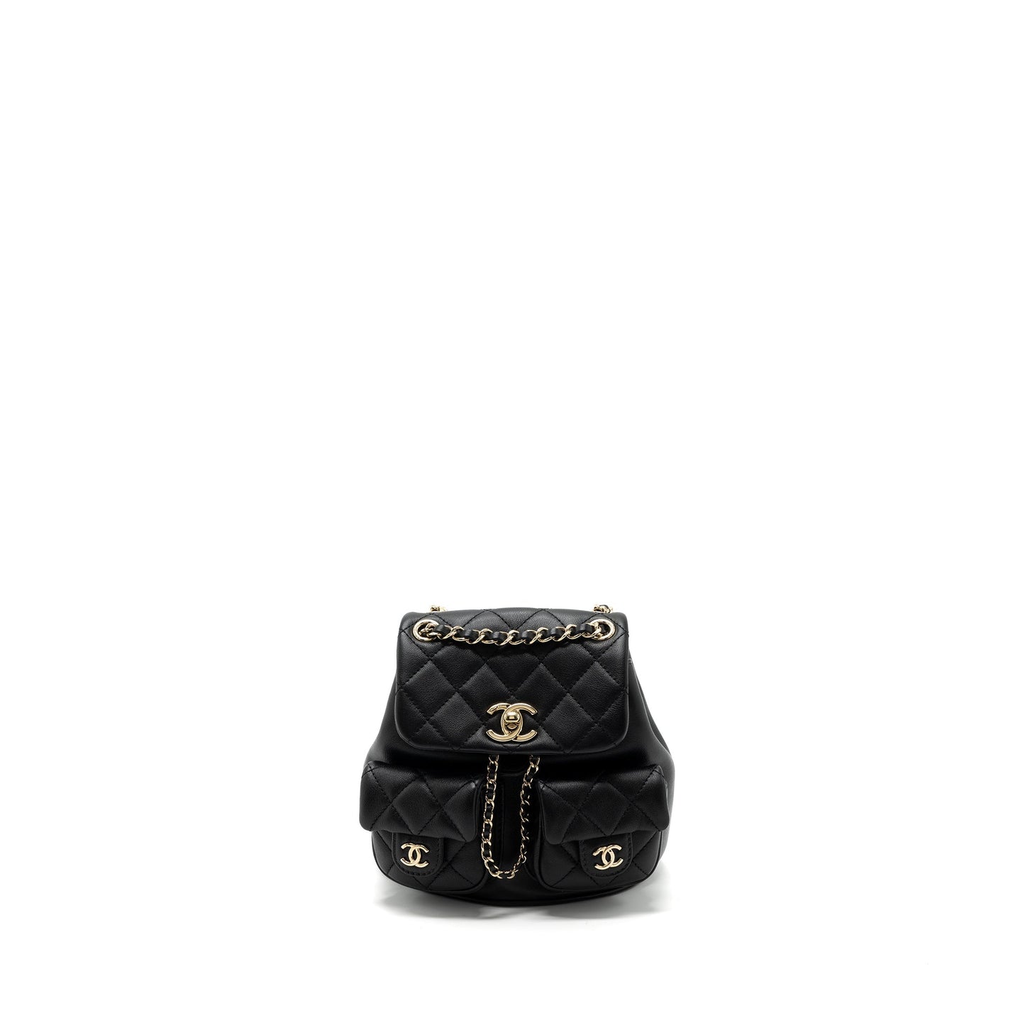 Chanel 23A triple pack backpack calfskin LGHW Black
