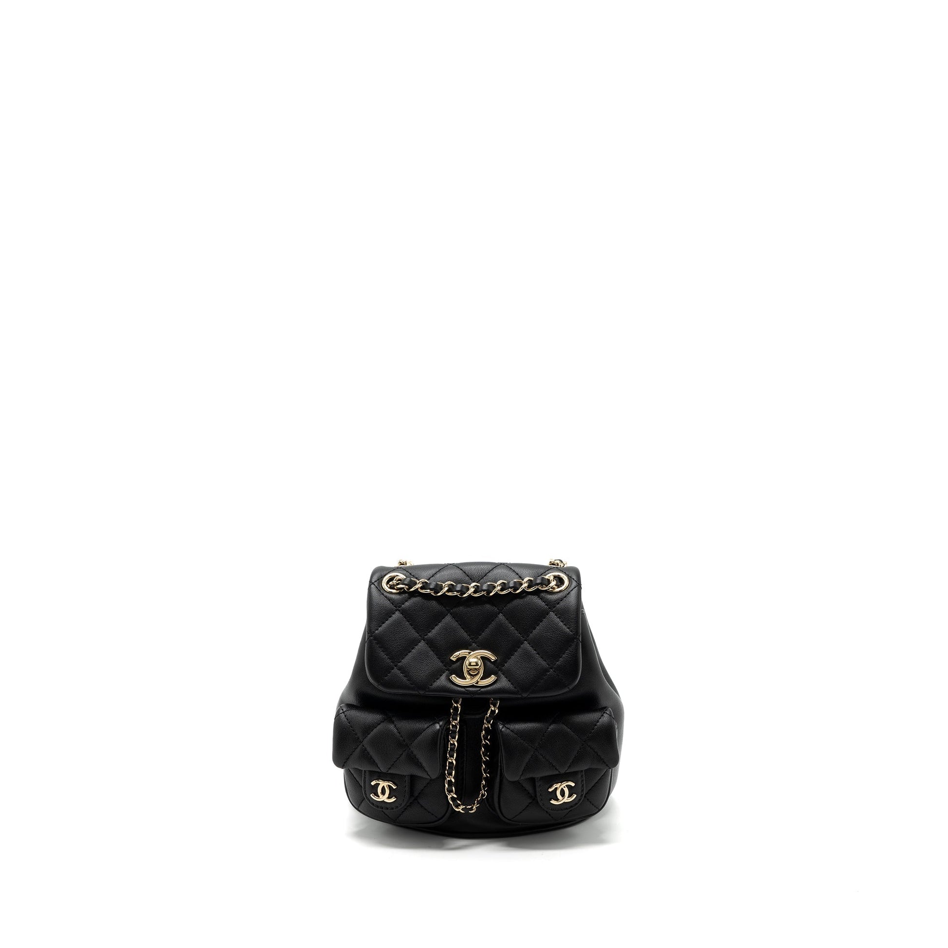 Chanel 23A triple pack backpack calfskin LGHW Black